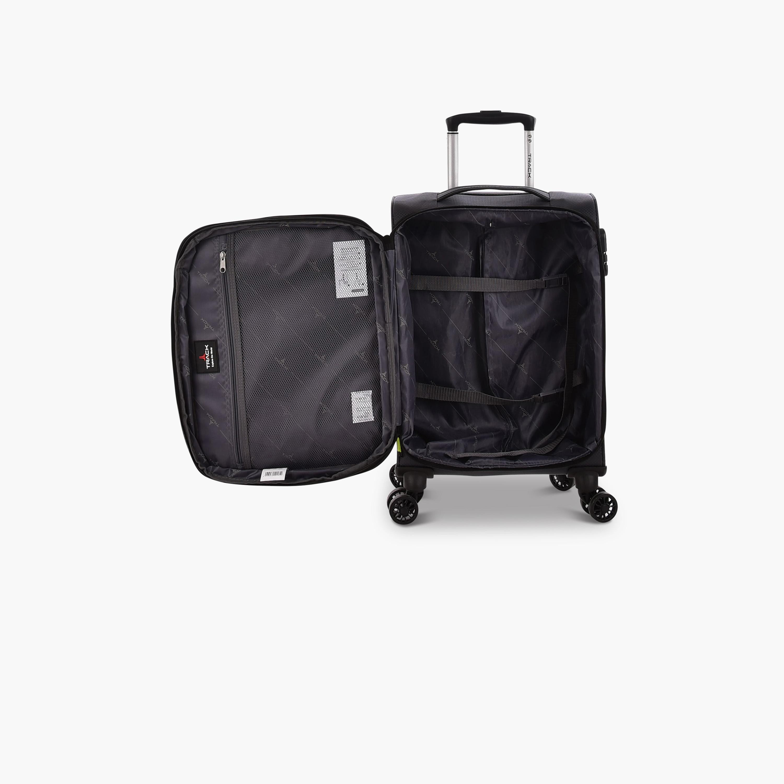 Track 55 CM Cabin Textile Softcase Four-Wheeler Spinner Trolley Bag with Combination Lock | LG001-20 -travel-luggagesandbags-luggage-image-6