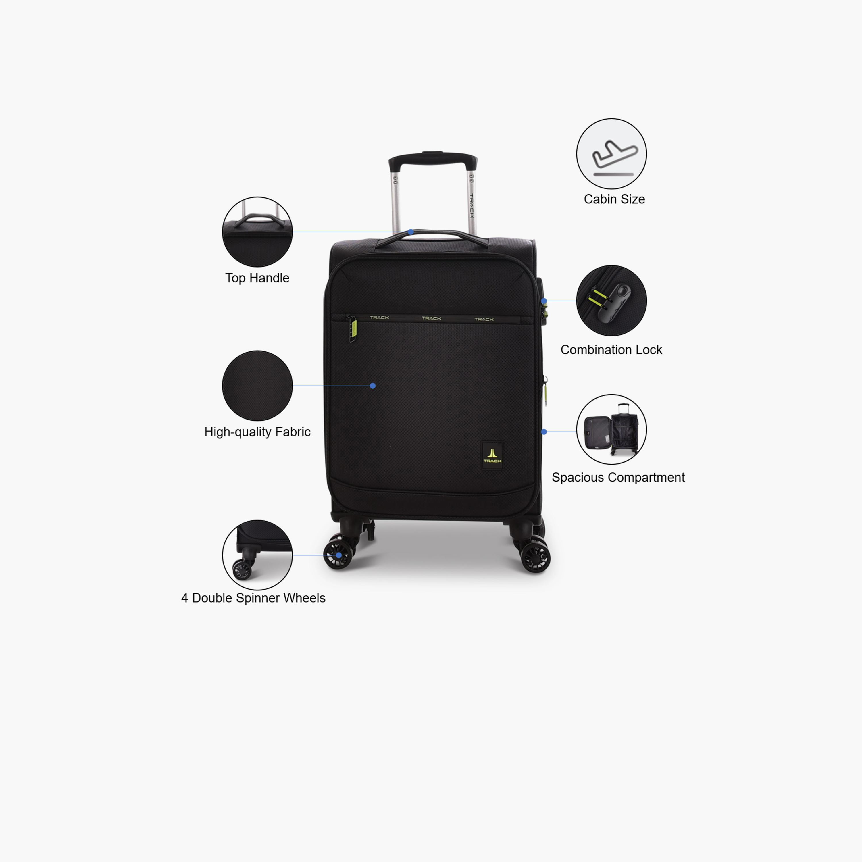 تراك- شنطة 55 سم حجم مناسب للمقصورة بأربع عجلات مع قفل مركب | LG001-20-travel-luggagesandbags-luggage-image-4