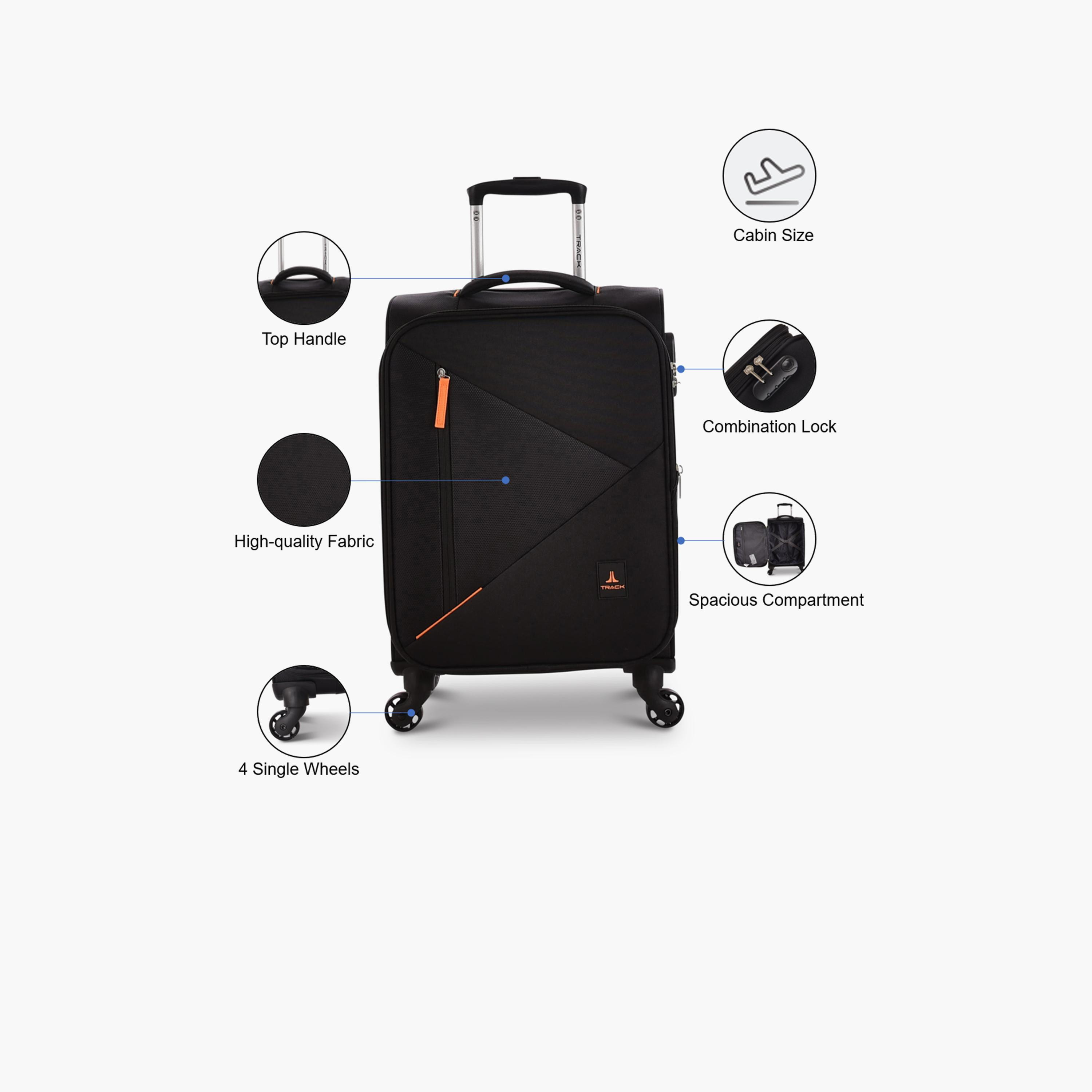 تراك- شنطة 55 سم حجم مناسب للمقصورة بأربع عجلات مع قفل مركب | LG003-20-travel-luggagesandbags-luggage-image-4