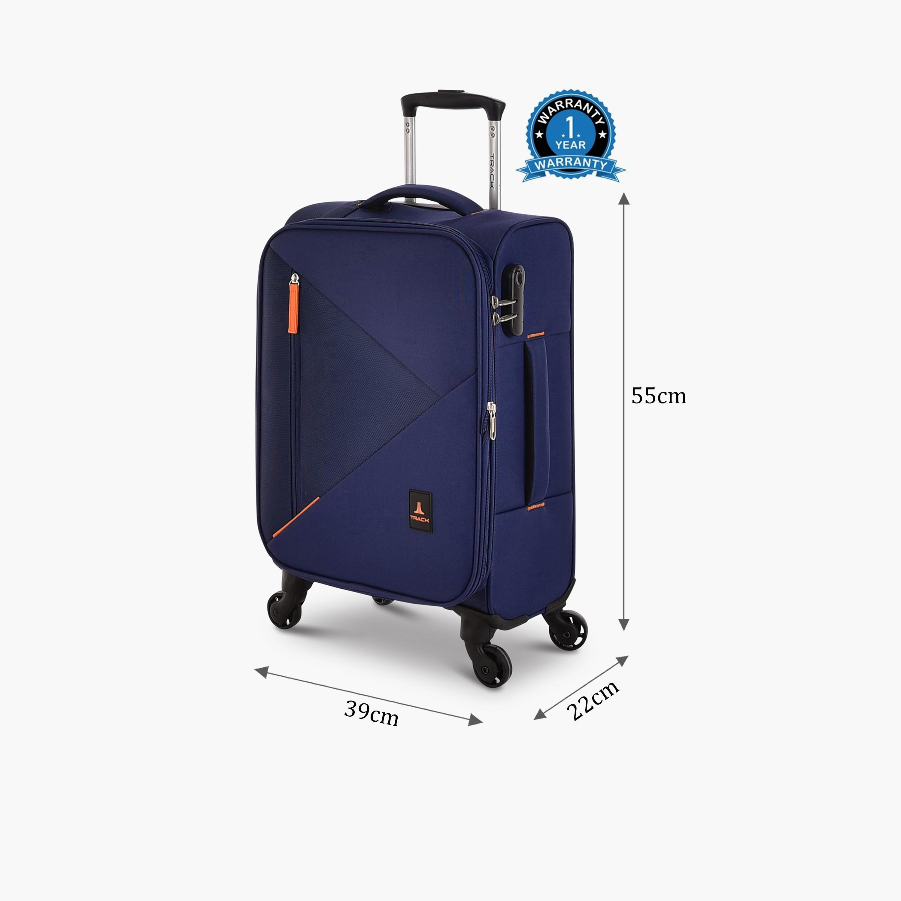 Track 55 CM Cabin Textile Softcase Four-Wheeler Spinner Trolley Bag with Combination Lock | LG003-20 -travel-luggagesandbags-luggage-image-3