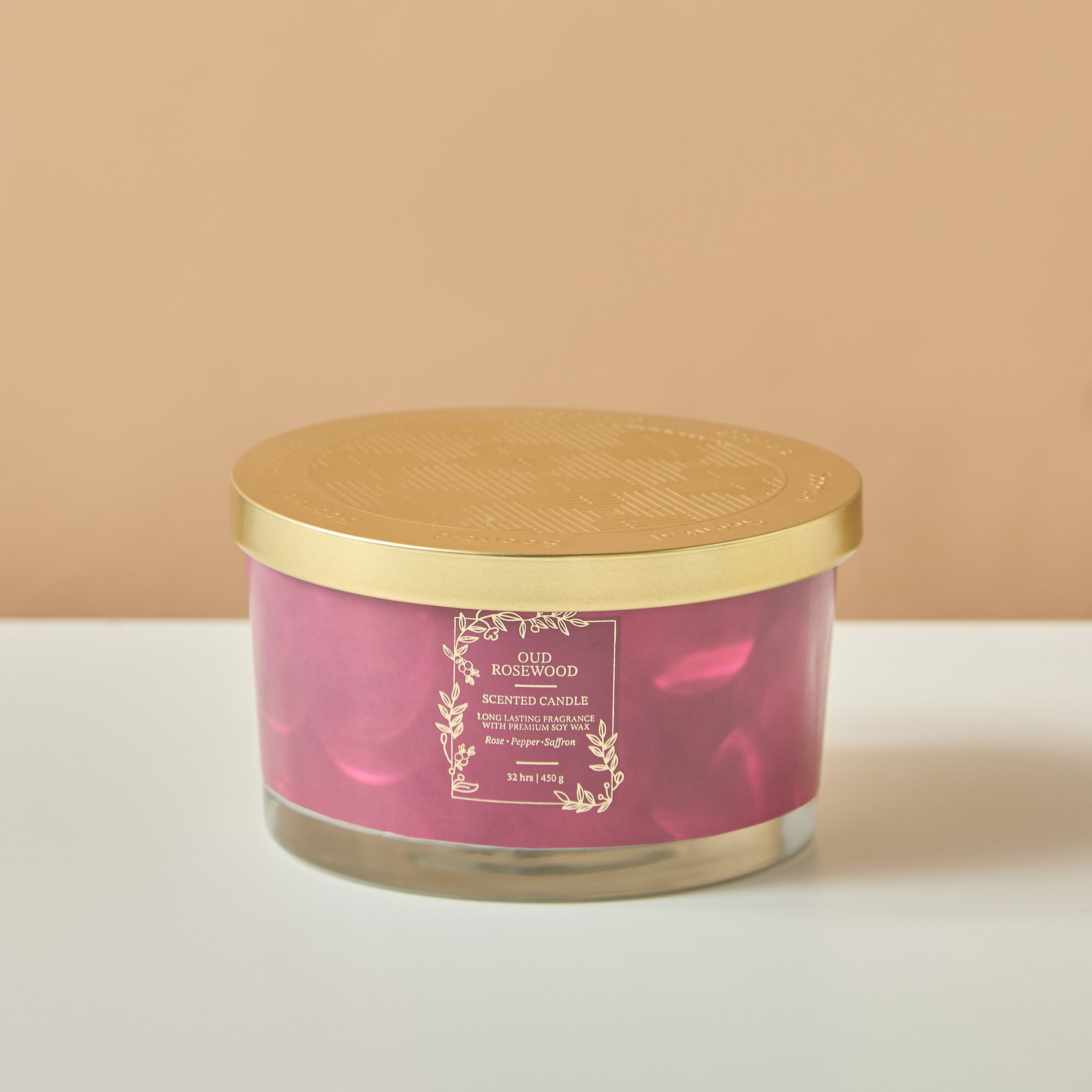 Scent.d Pomegranate Noir Scented 3-Wick Jar Candle - 450 gms-household-homefragrance-candles-image-2