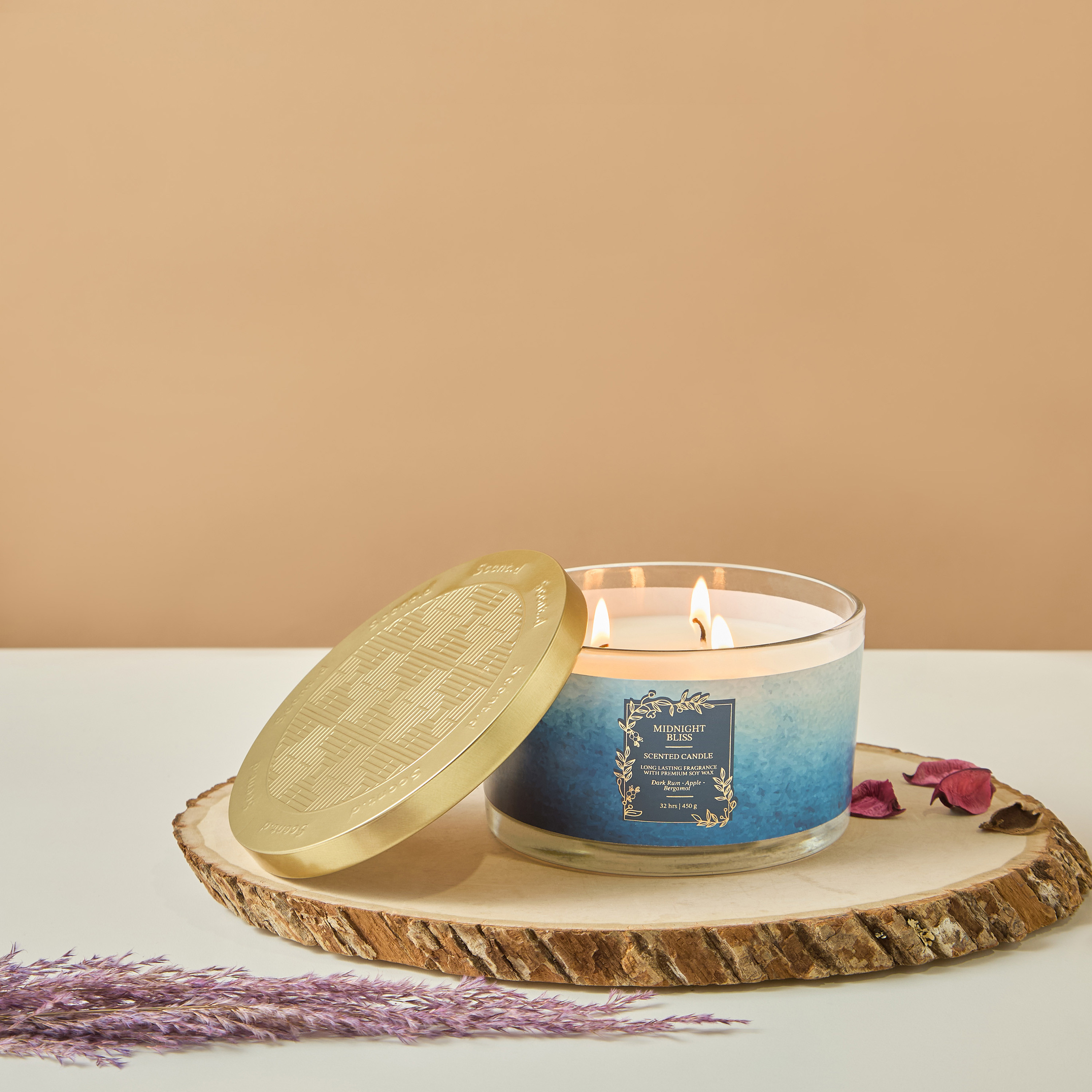 Scent.d Pomegranate Noir Scented 3-Wick Jar Candle - 450 gms-household-homefragrance-candles-image-1