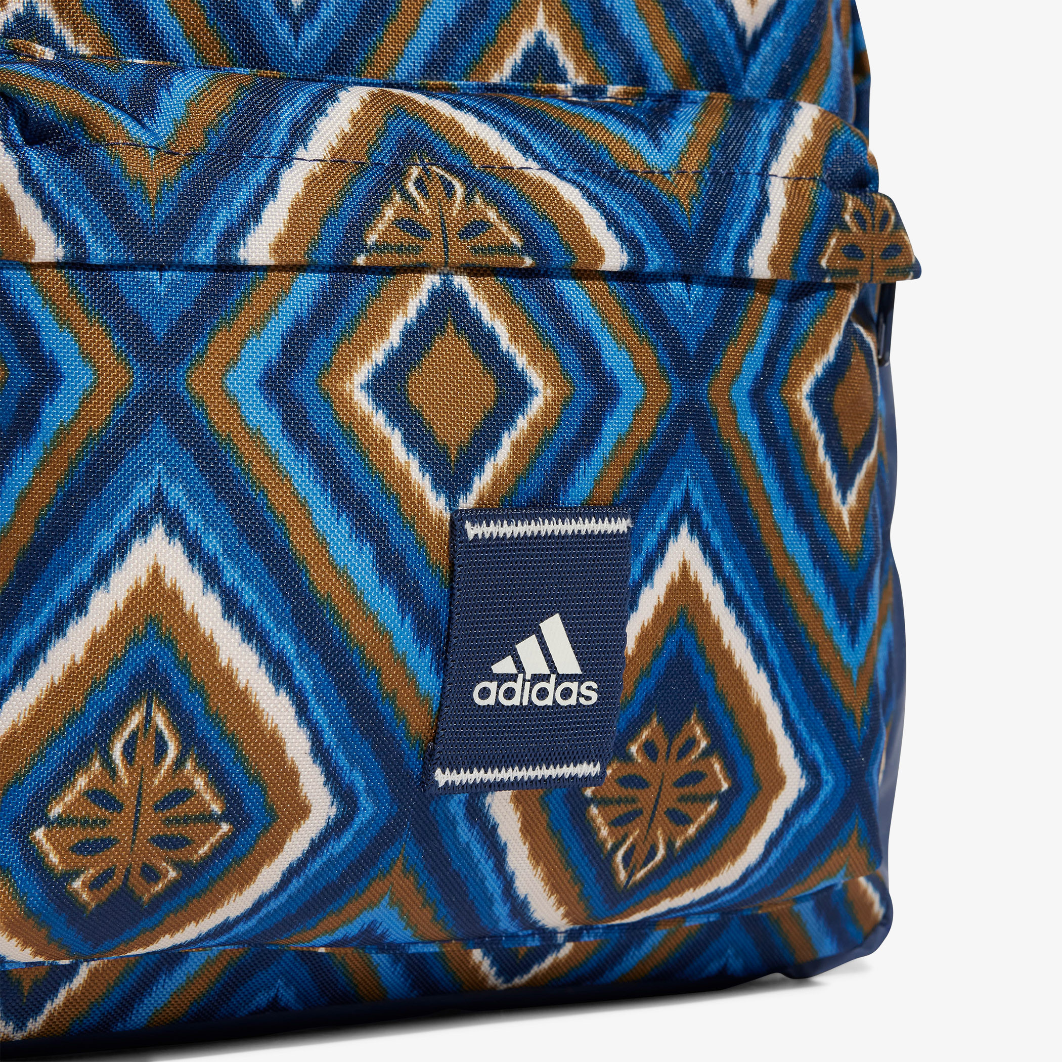 Adidas All Over Geometric Print Backpack with Adjustable Straps and Zip Closure