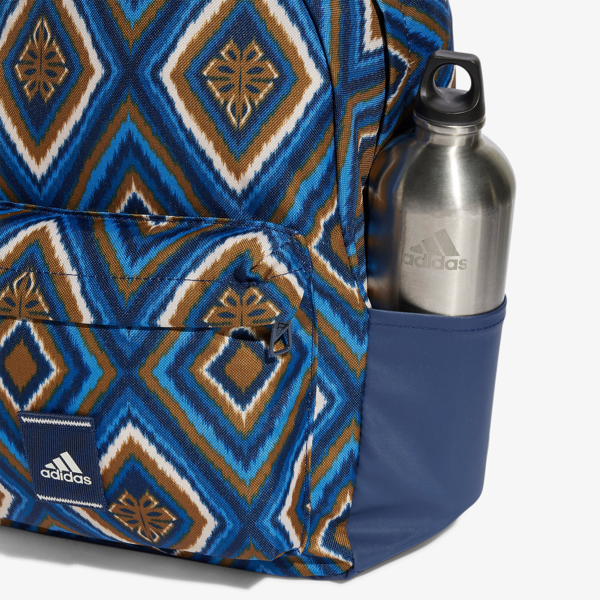 Buy Adidas All Over Geometric Print Backpack with Adjustable Straps and Zip Closure Online for Kids Centrepoint Kuwait