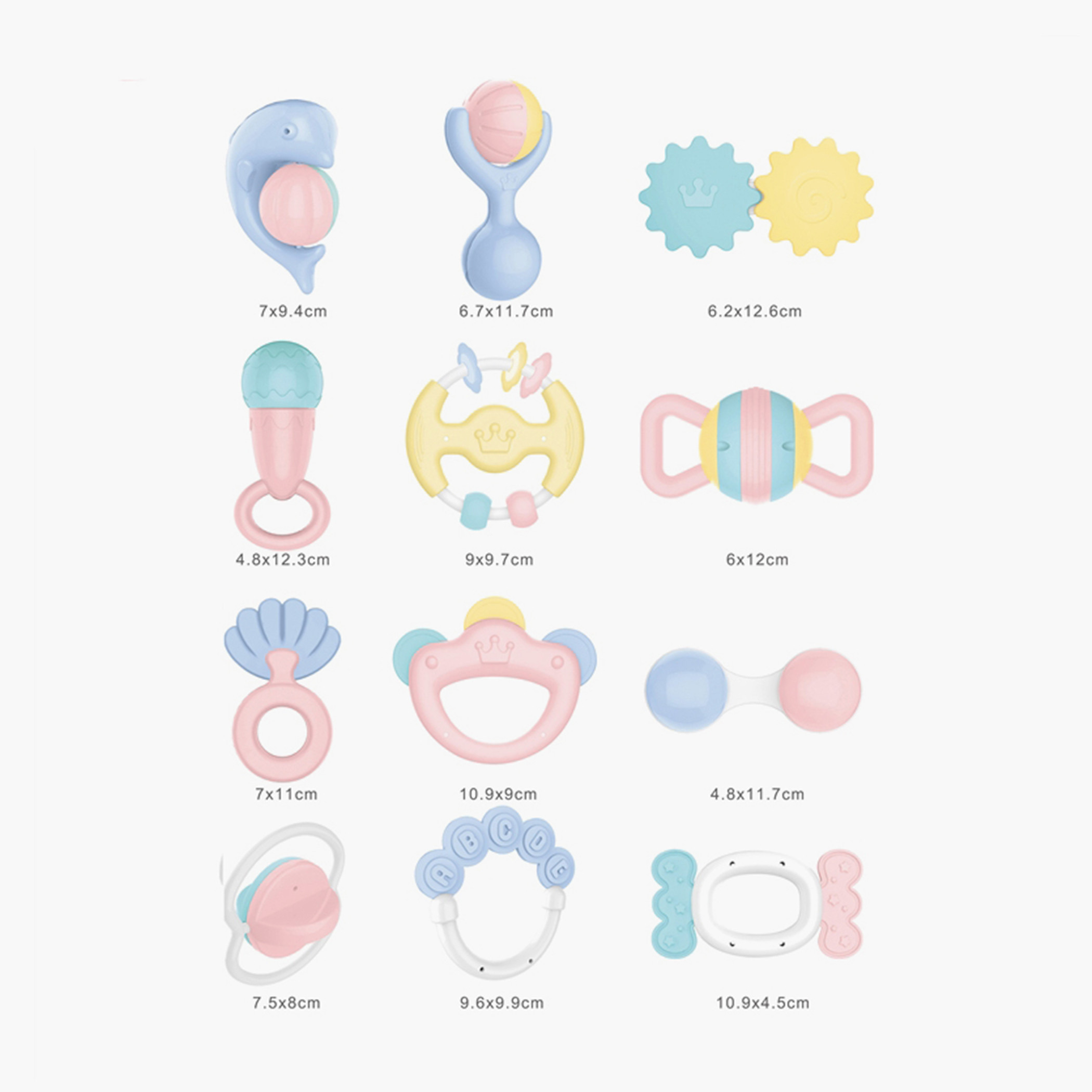 مجموعة خشخيشة وعضّاضة 12 قطعة من جونيورز-toys-babyandtoddlertoys-rattlesandteethers-image-3