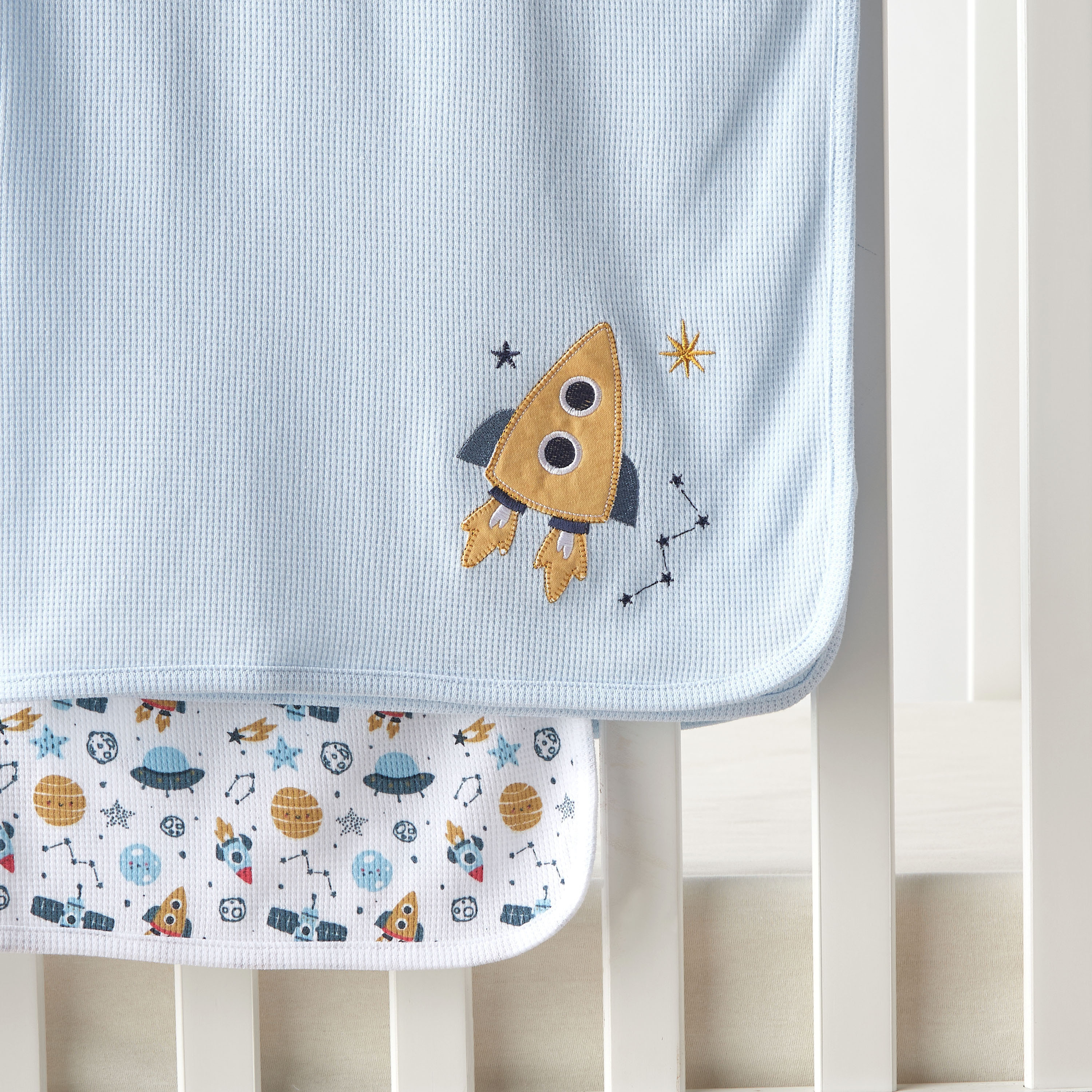 Juniors Rocket Print Receiving Blanket - Set of 2-baby-nursery-blanketsandswaddles-receivingblankets-image-2