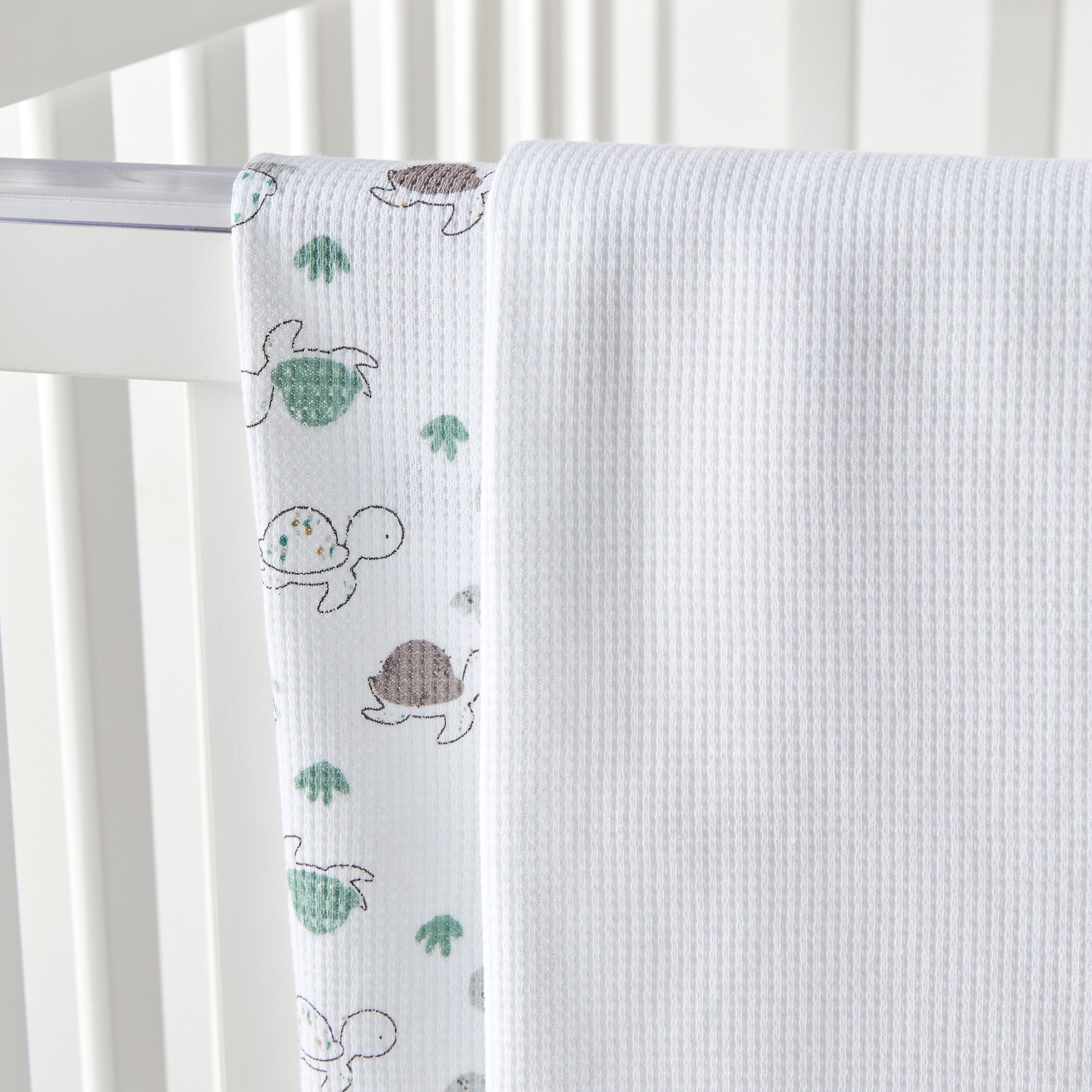 Juniors 2-Piece Turtle Print Receiving Blanket-baby-nursery-blanketsandswaddles-receivingblankets-image-2