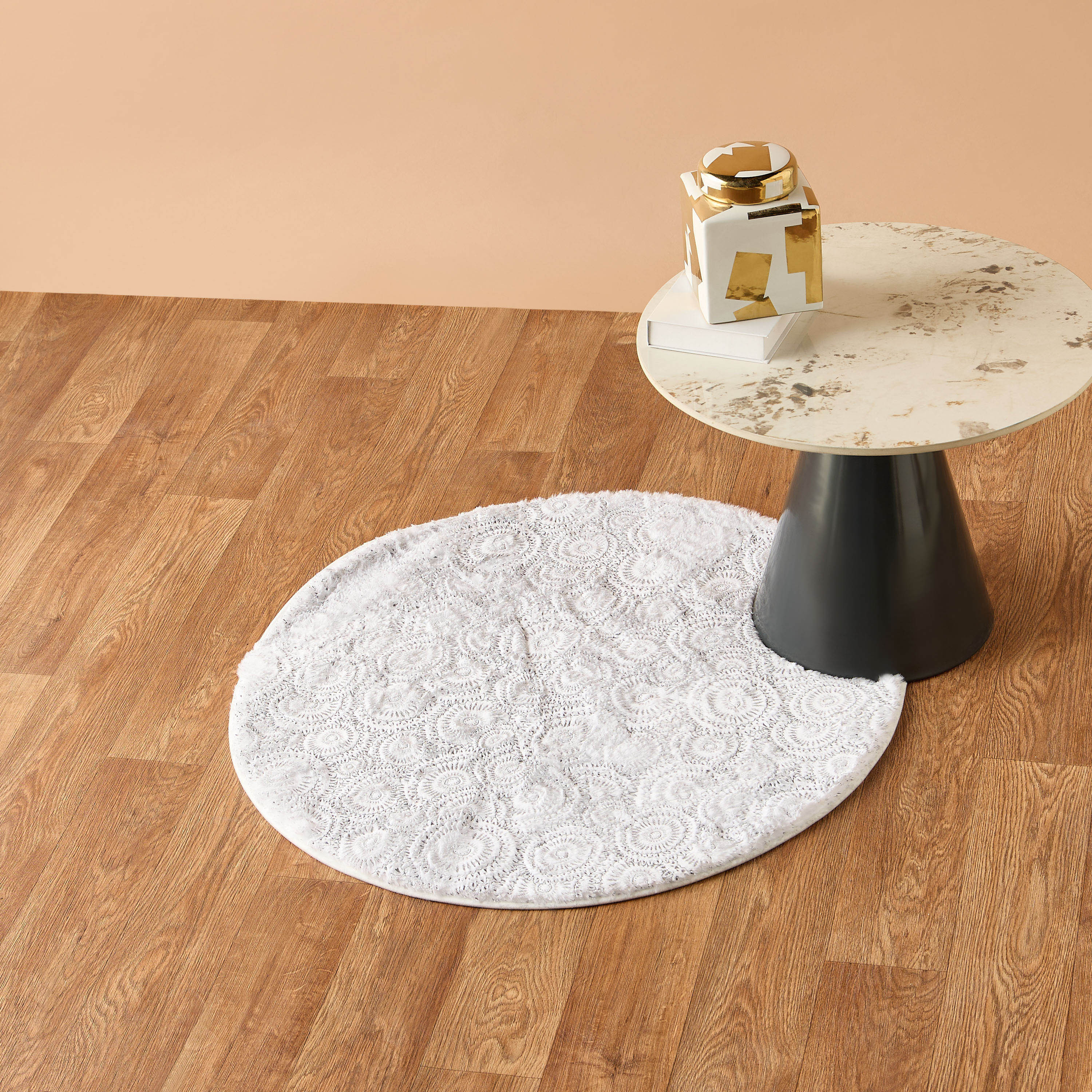Foiled Faux Rabbit Fur Rug - 90 cms-household-rugsandcarpets-rugs-image-1