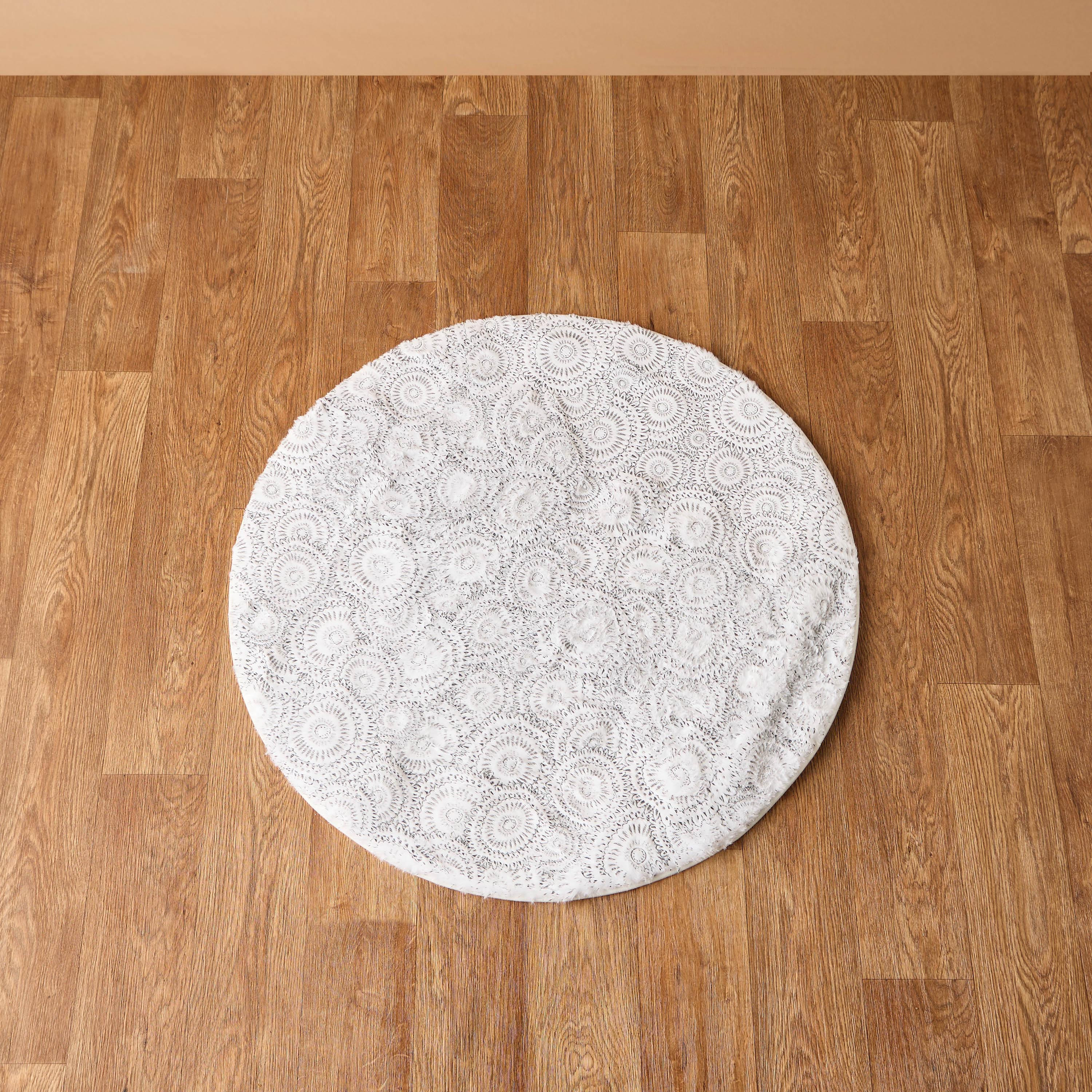 Foiled Faux Rabbit Fur Rug - 90 cms-household-rugsandcarpets-rugs-image-2