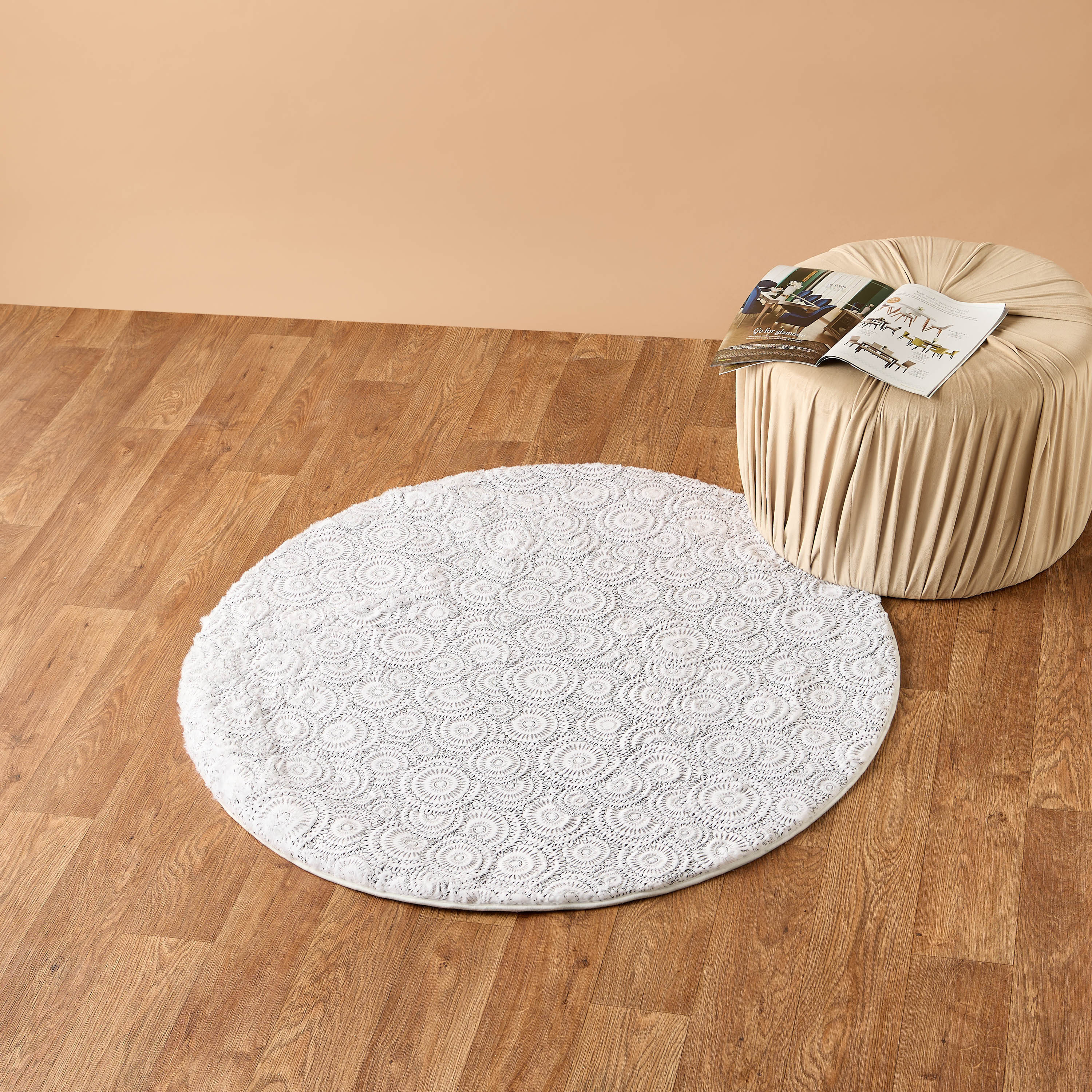Foiled Faux Rabbit Fur Rug - 120 cms-household-rugsandcarpets-rugs-image-1