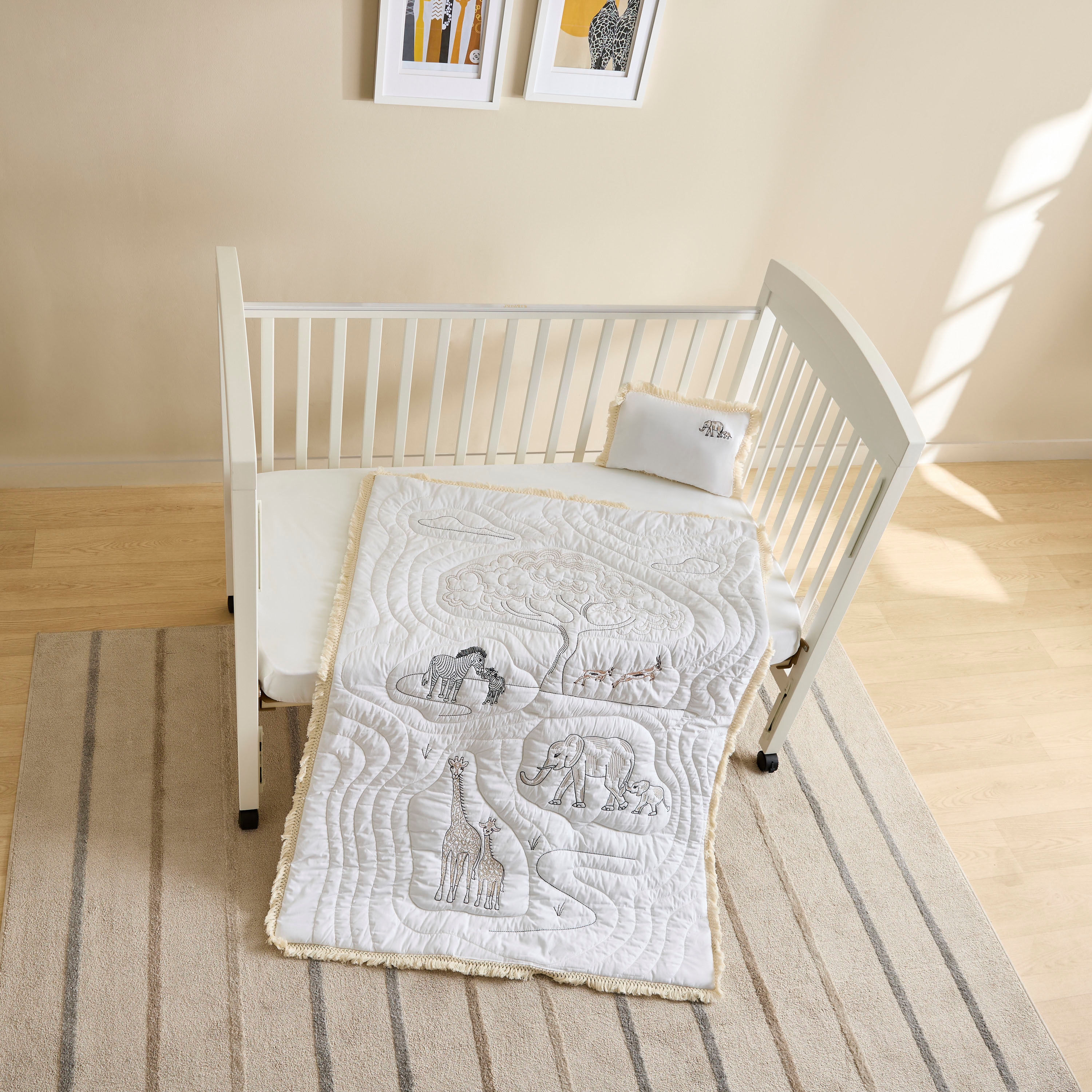 Giggles Safari Embroidered Comforter and Pillow Set-baby-nursery-babybedding-image-2
