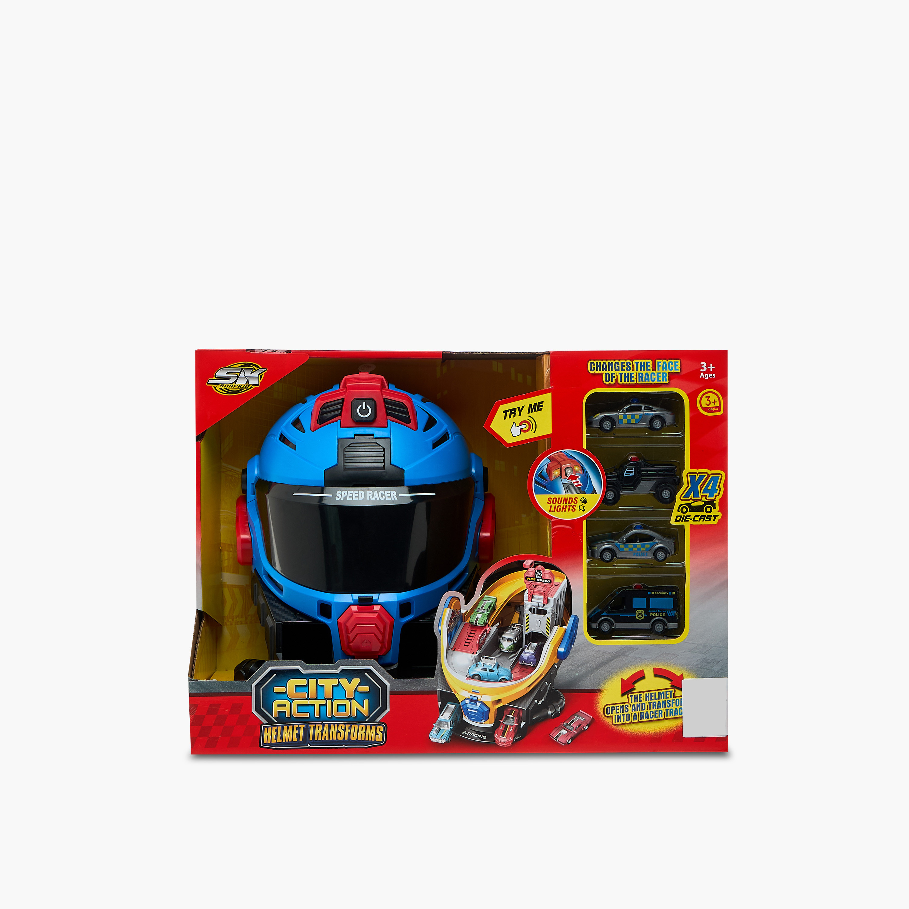 City Action Pilot Helmet Transforms Race Track Playset-toys-playvehicles-vehicleplaysets-image-7