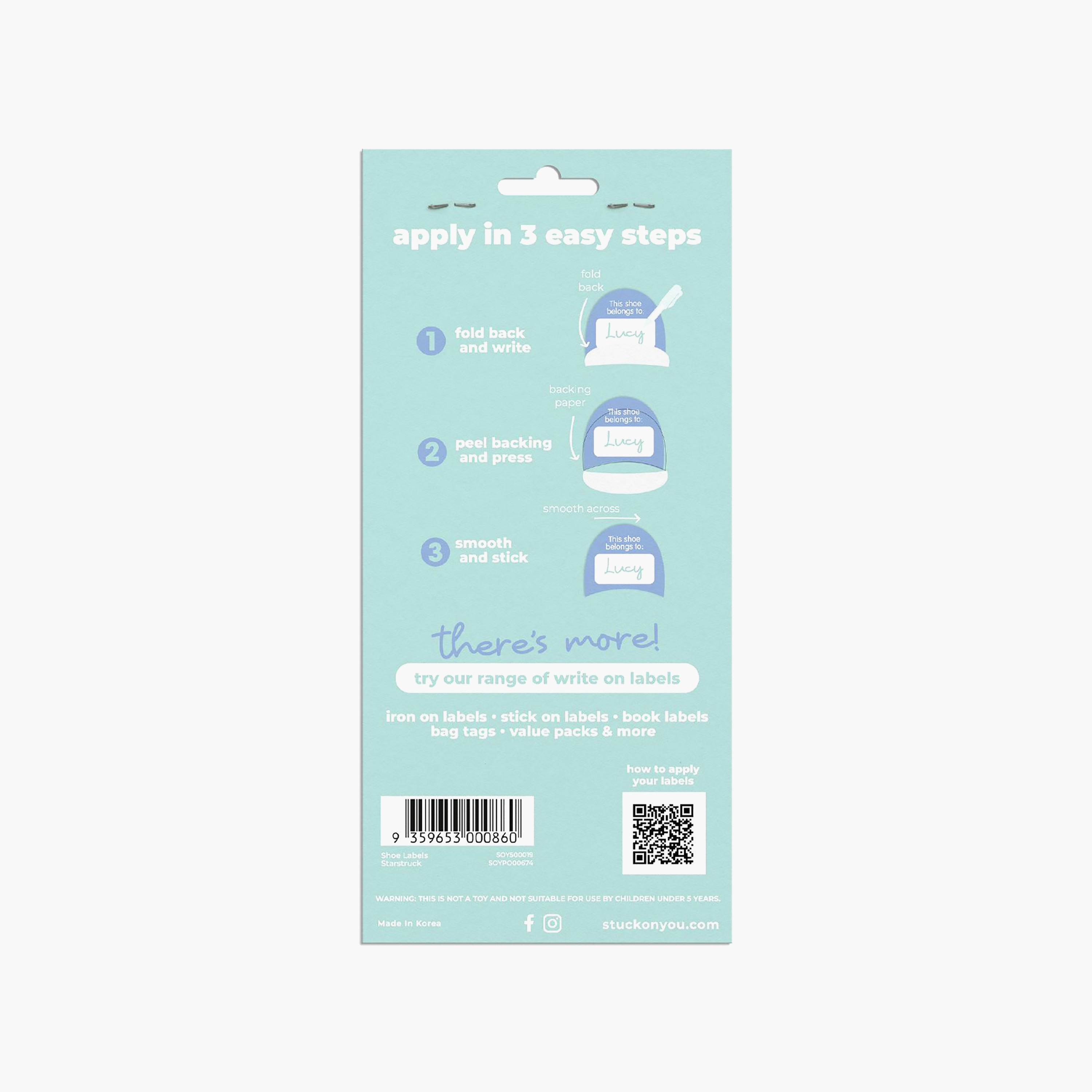 Stuck On You 20-Piece Write On Shoe On Labels, Starstruck-school-stationery-accessories-image-2