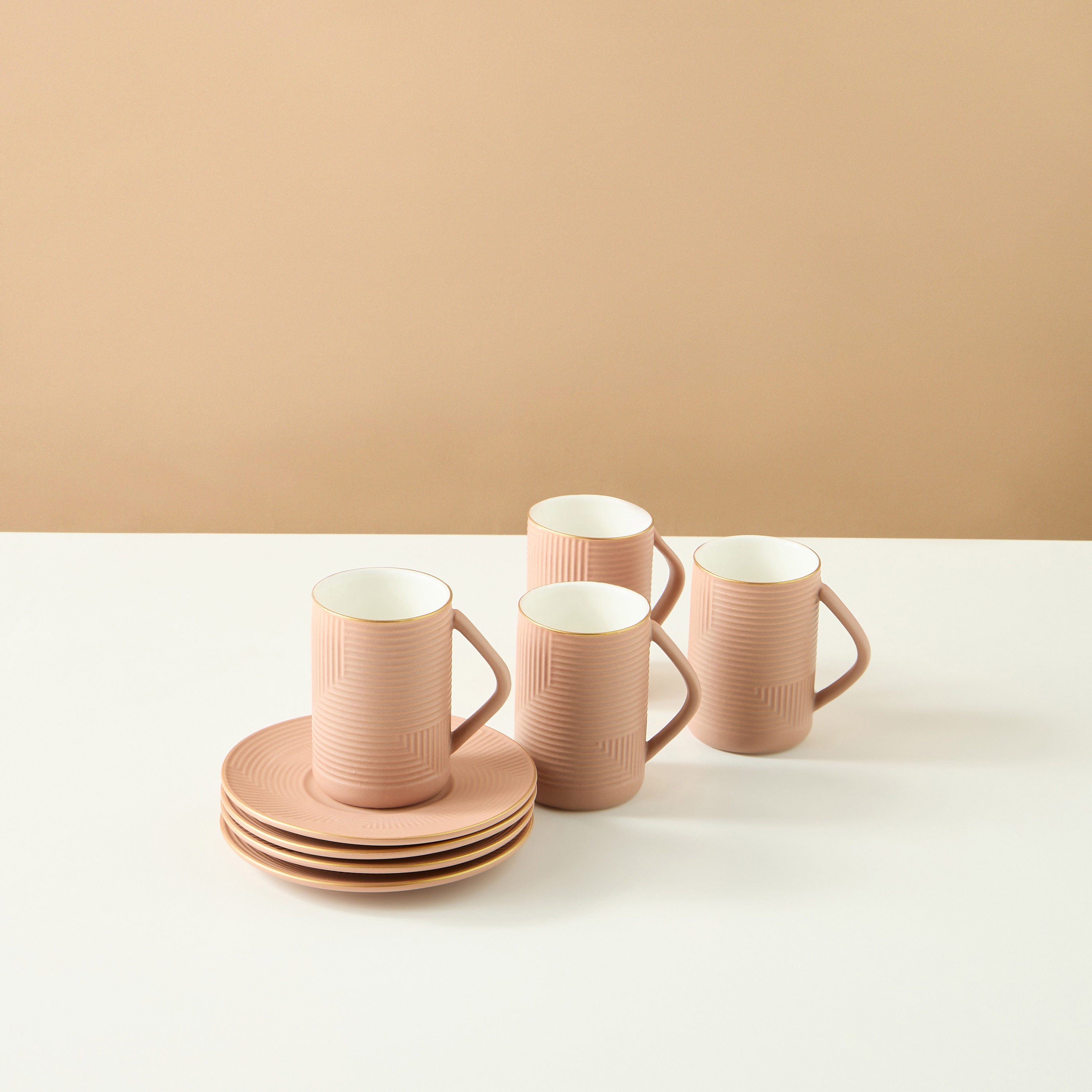 Jawhara 8-Piece Ceramic Cup and Saucer Set-household-dining-teaandcoffee-teaandcoffeesets-image-1