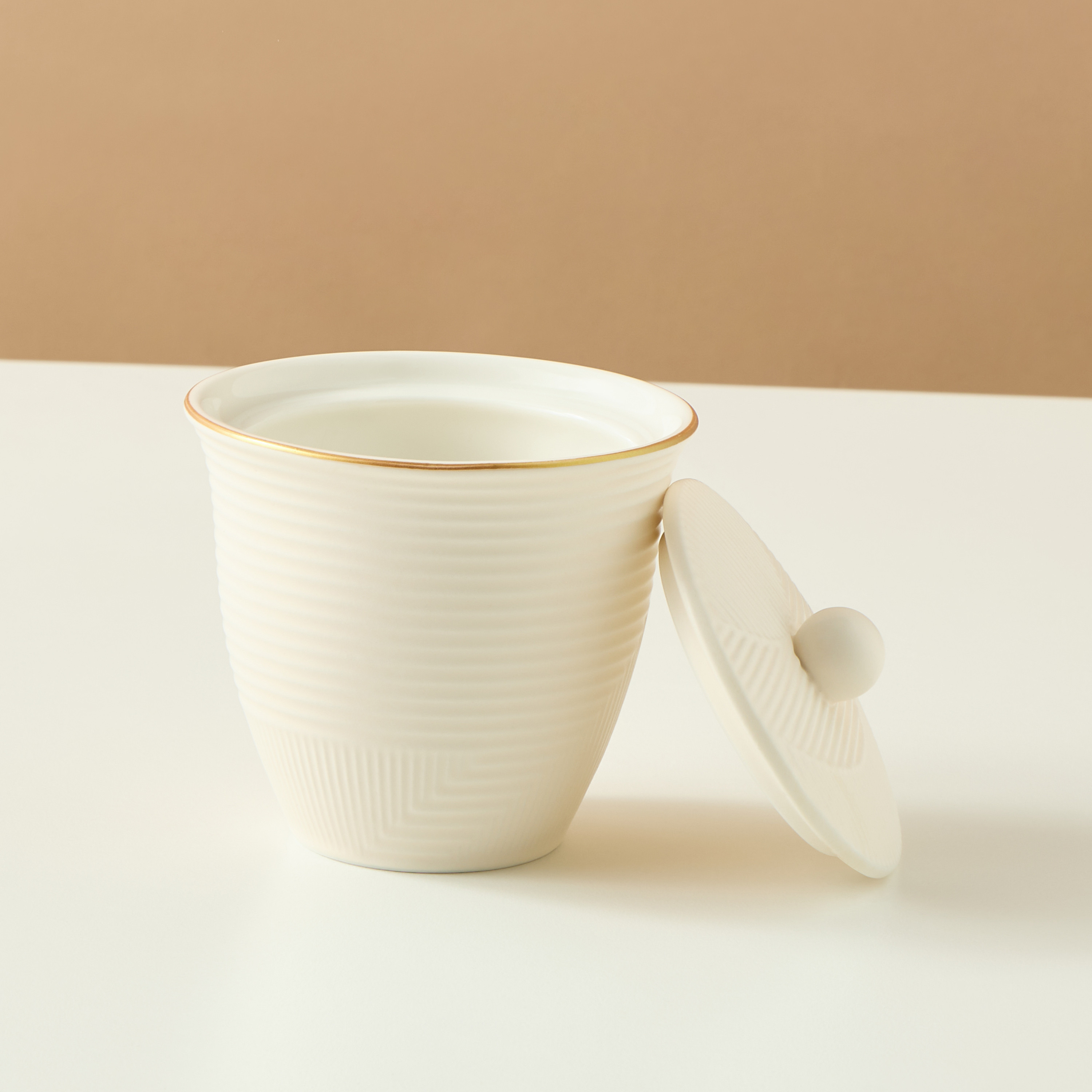 Textured Ceramic Sugar Pot-household-dining-teaandcoffee-teaandcoffeeaccessories-image-2
