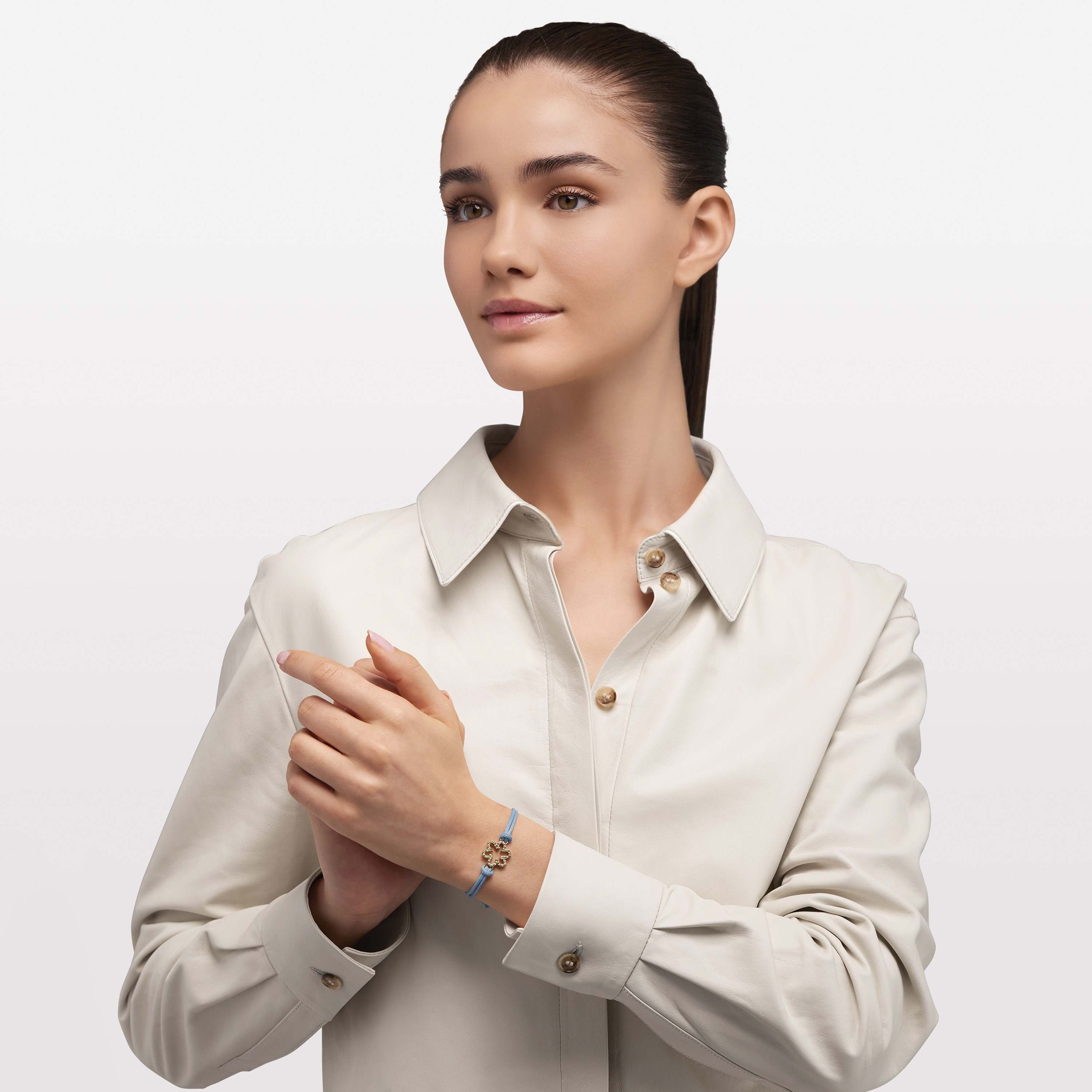 سوار فورلا فلور للسيدات من حبل ذات ستانلس ستيل وقطن | مقاس واحد-women-watchesandjewellery-jewellery-banglesandbracelets-image-3
