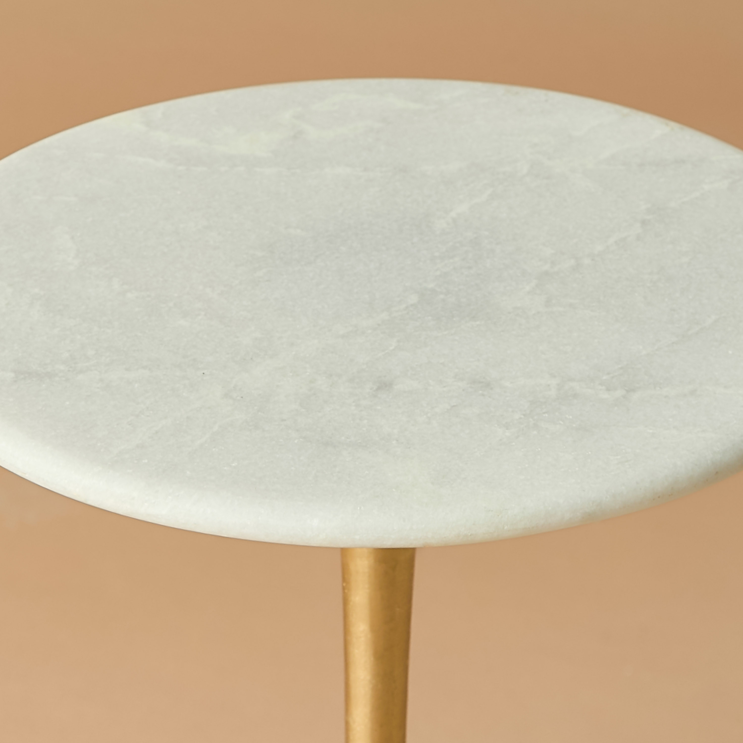 Marble Top Pedestal Table - 30x57 cms-furniture-livingroom-sideandendtables-image-3