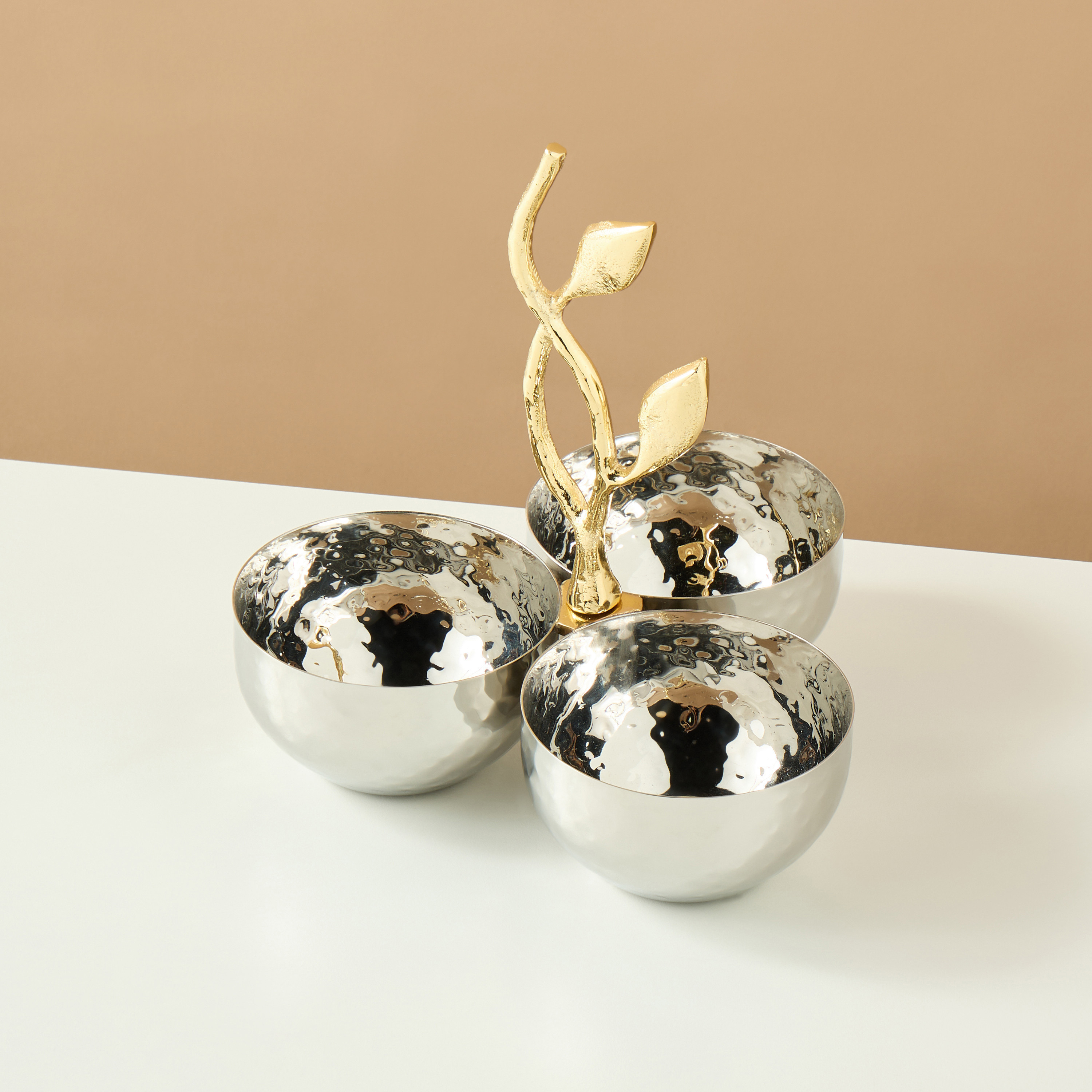 أوعية تقديم ثلاثية مزينة بأوراق الشجر-household-dining-dinnerware-bowls-image-3