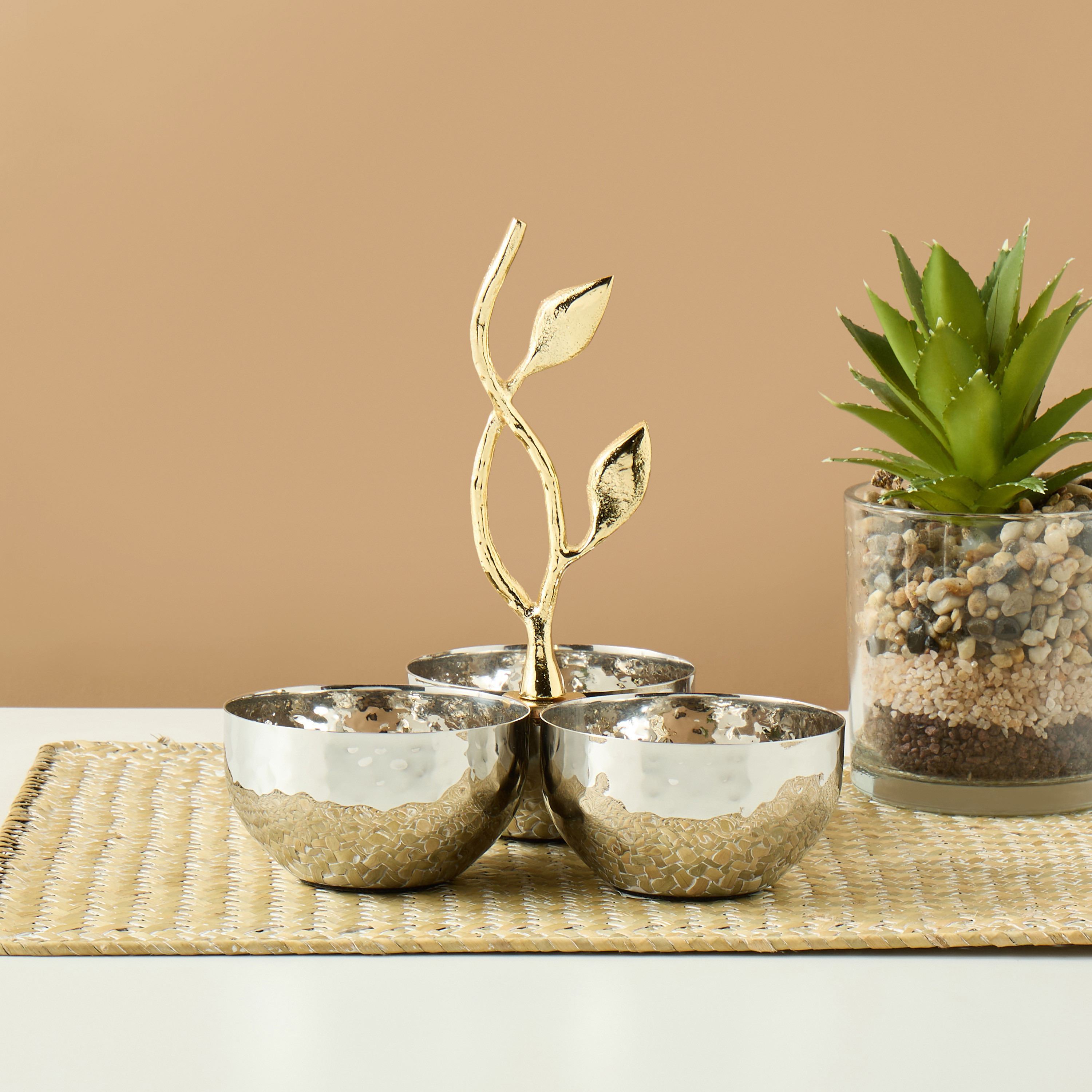 أوعية تقديم ثلاثية مزينة بأوراق الشجر-household-dining-dinnerware-bowls-image-1