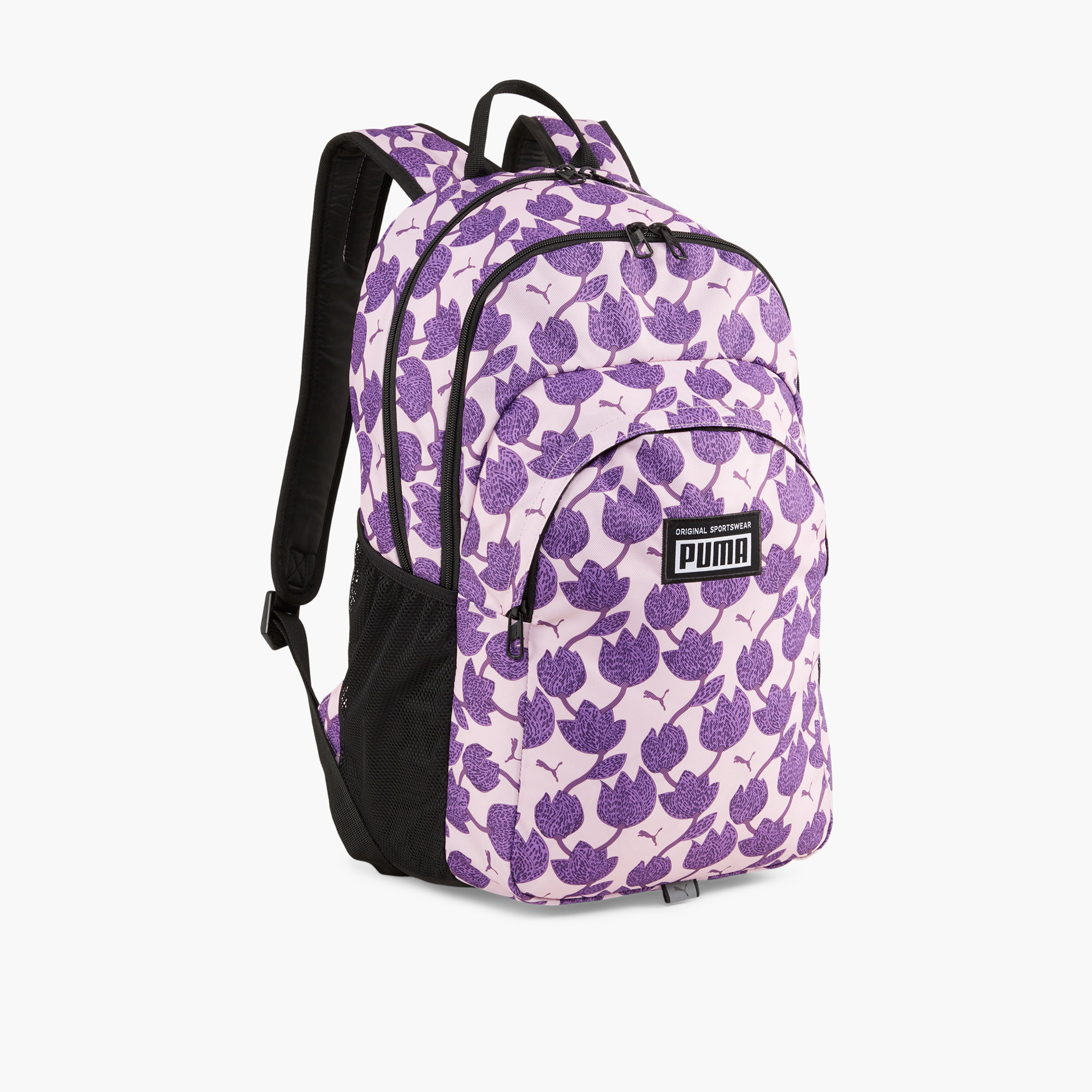 شنطة ظهر بحمالات كتف قابلة للتعديل وسحّاب إغلاق وطبعات زهرية من بوما - 18 بوصة-school-bagsandbackpacks-backpacks-image-1