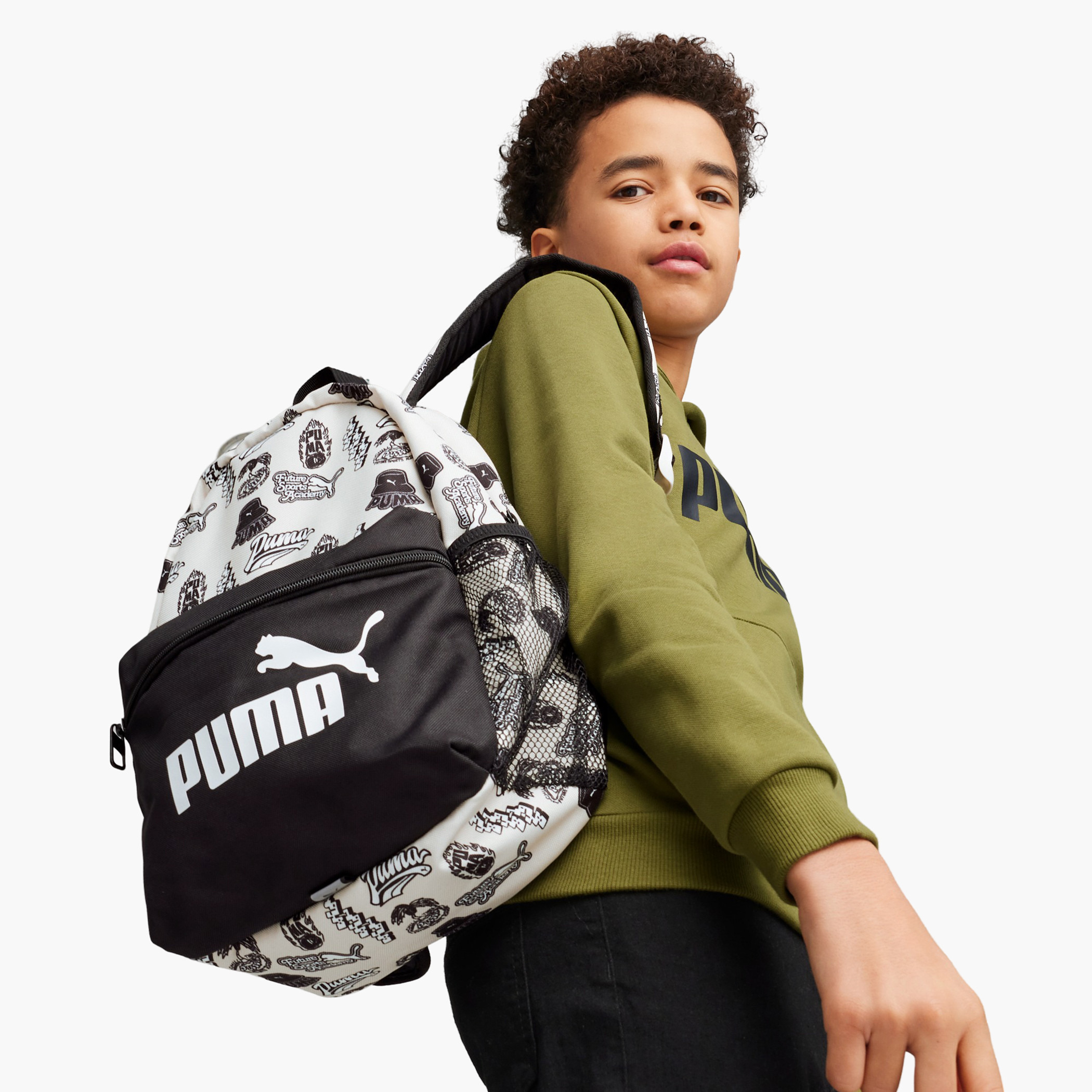 شنطة ظهر بسحّاب إغلاق وحمّالات قابلة للتعديل وطبعات من بوما - 14 بوصة-school-bagsandbackpacks-backpacks-image-1