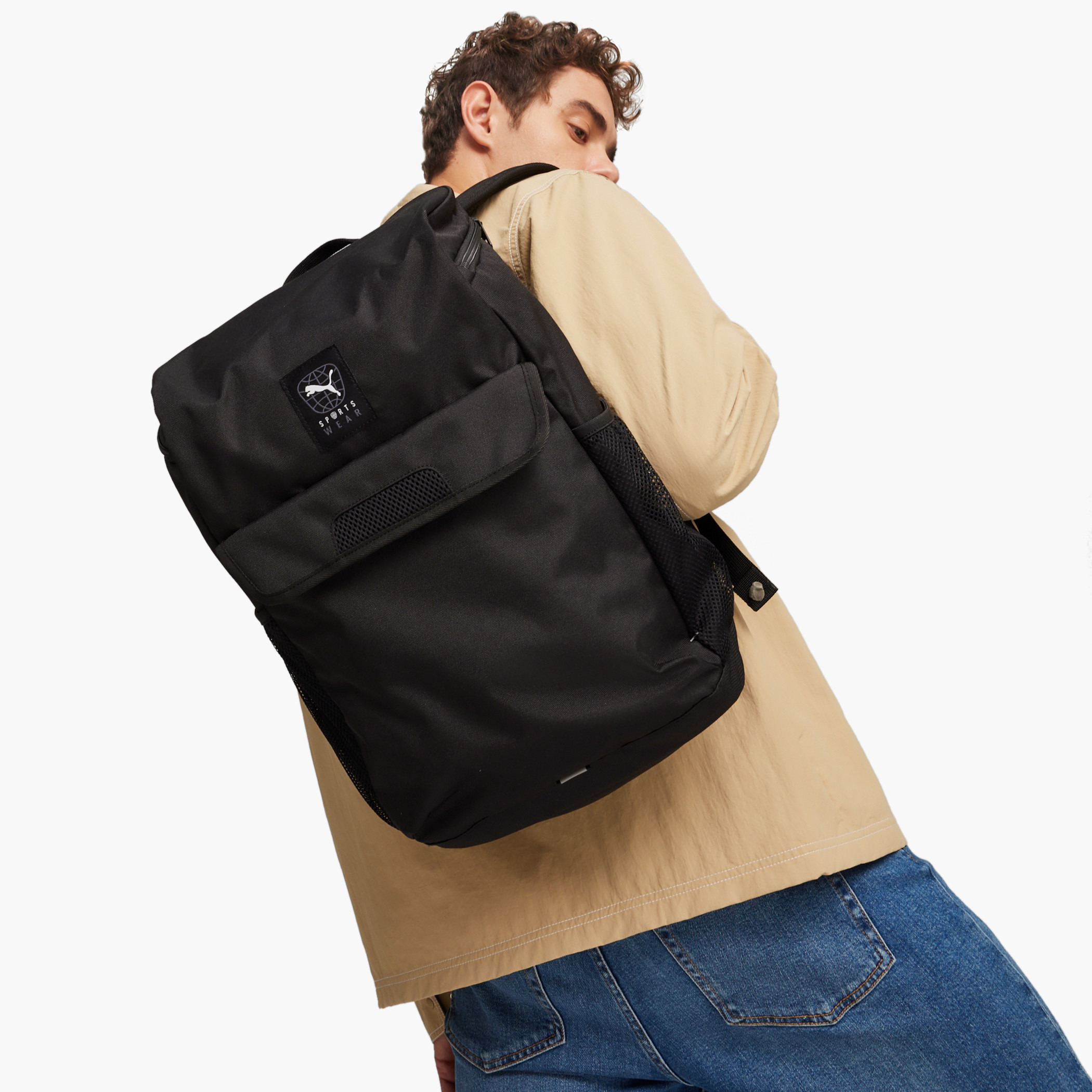 شنطة ظهر بحمّالات قابلة للتعديل وسحاب للإغلاق وزخارف شعار من بوما- 18 بوصة-school-bagsandbackpacks-backpacks-image-5
