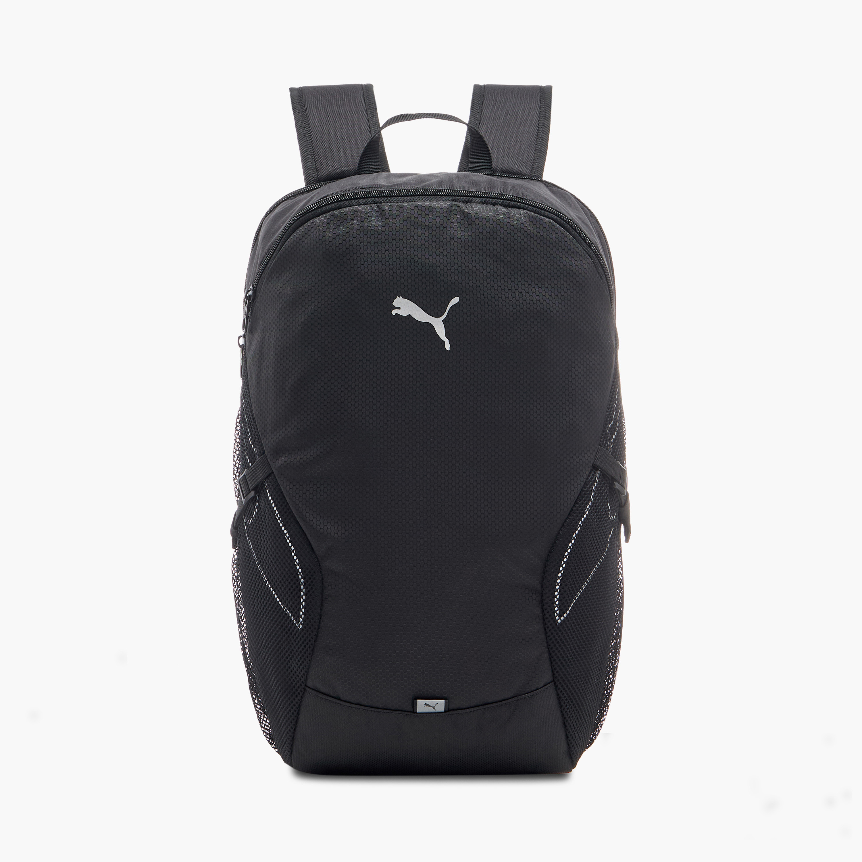 Puma Plus Pro Logo Print Backpack with Zip Closure and Adjustable Straps - 18 inches-school-bagsandbackpacks-backpacks-image-1