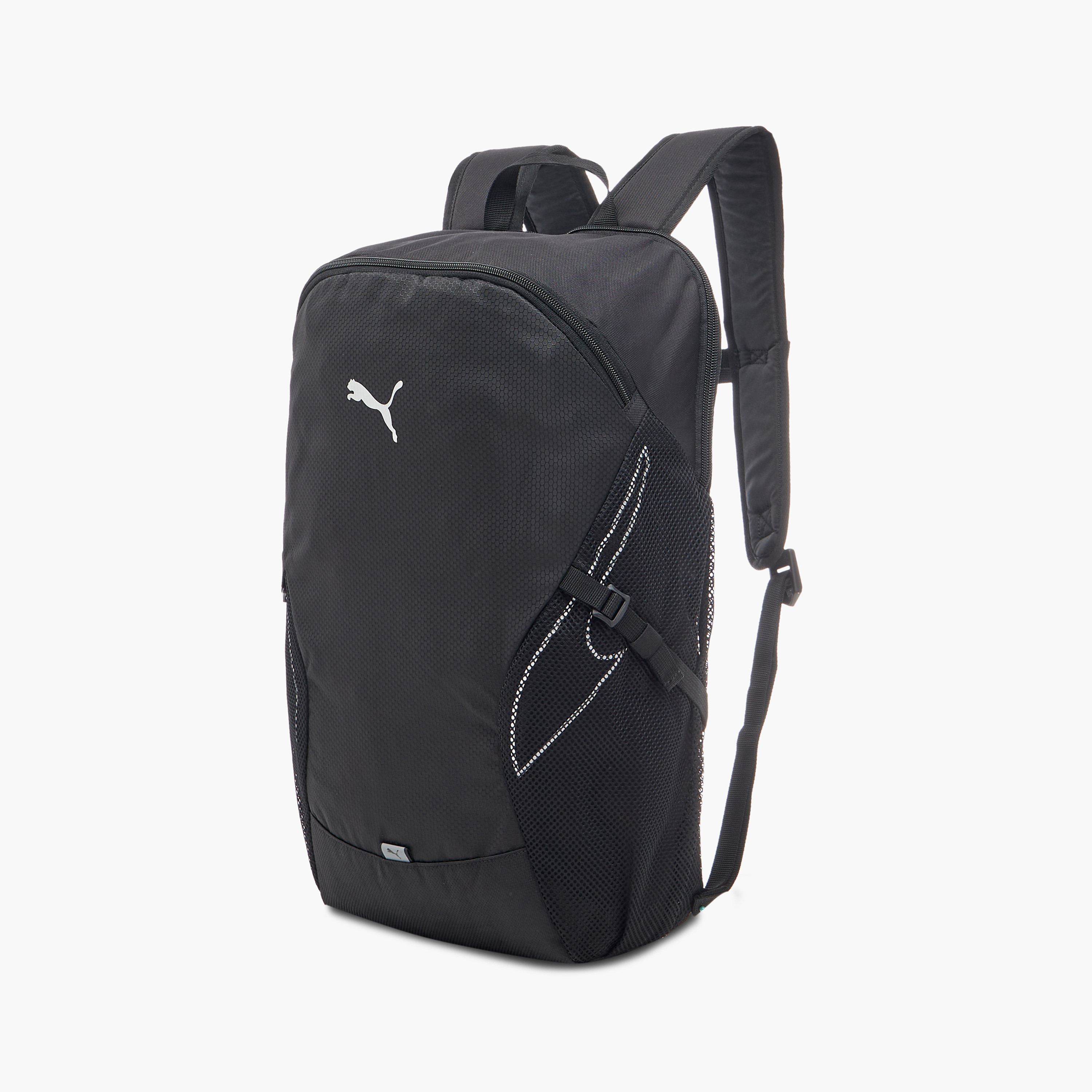 Puma Plus Pro Logo Print Backpack with Zip Closure and Adjustable Straps - 18 inches-school-bagsandbackpacks-backpacks-image-2