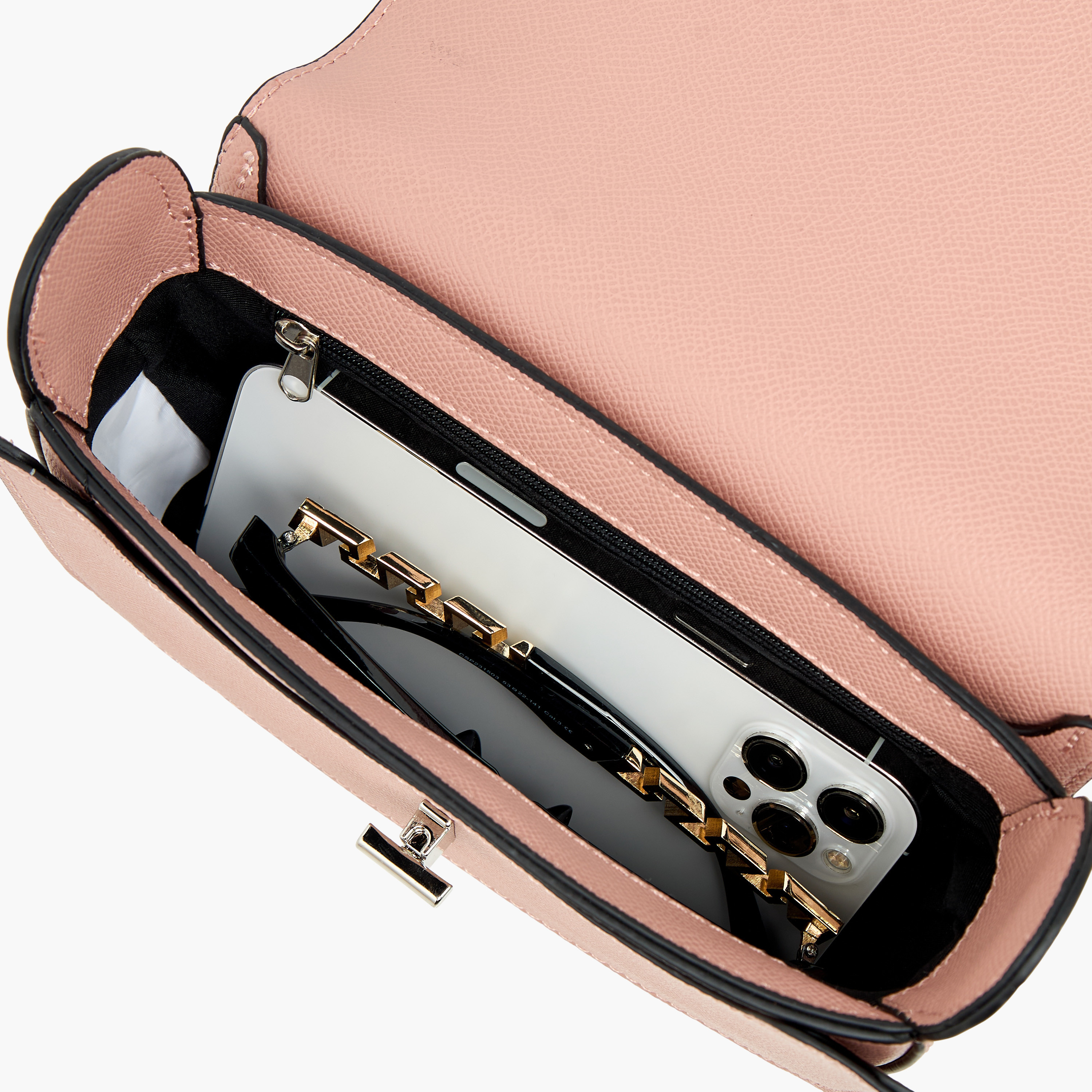 Sasha Textured Crossbody Bag with Metal Accent and Button Closure-women-bagsandwallets-handbags-image-6
