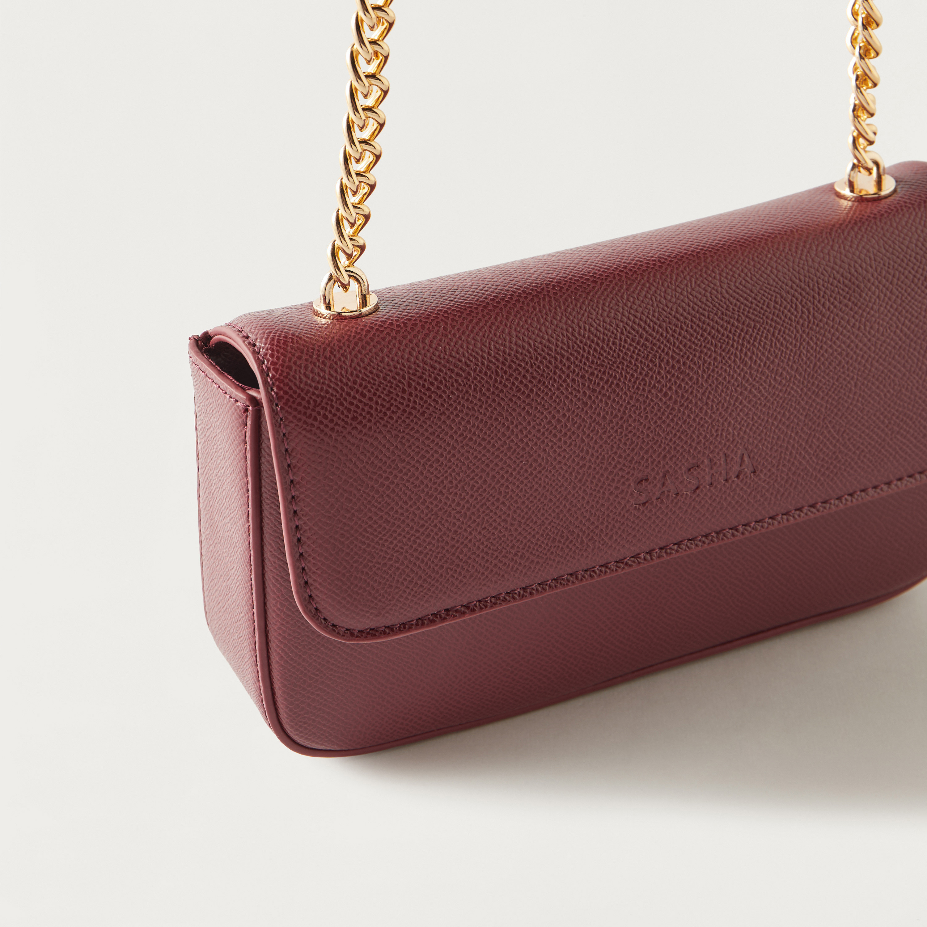 Sasha Logo Embossed Crossbody Bag with Magnetic Closure and Chain Strap-women-bagsandwallets-handbags-image-4