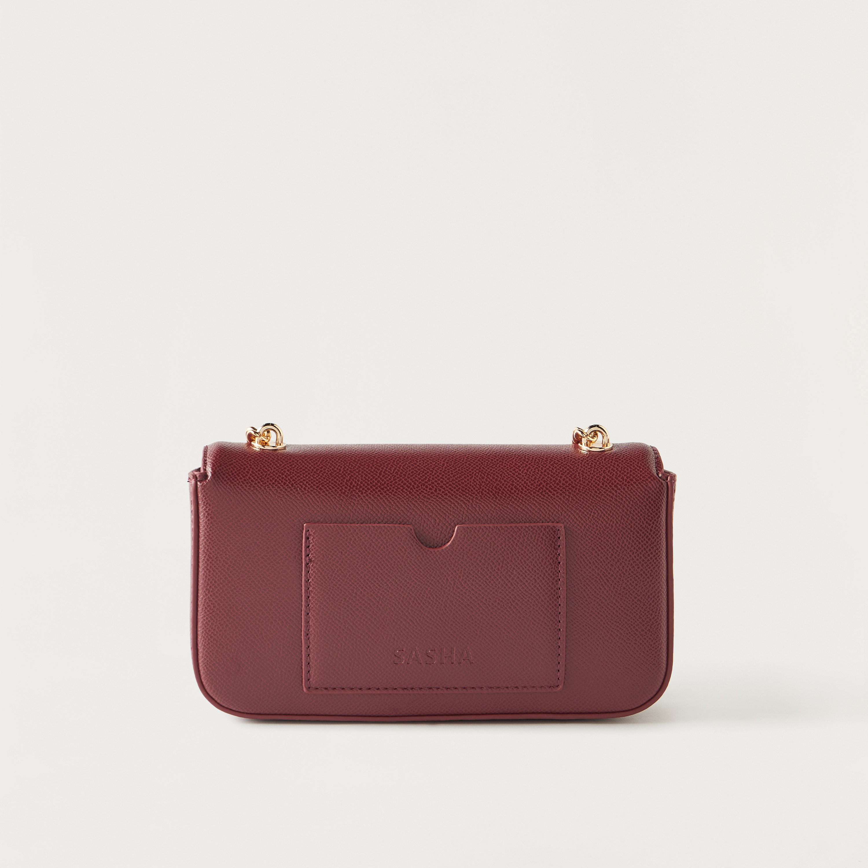 Sasha Logo Embossed Crossbody Bag with Magnetic Closure and Chain Strap-women-bagsandwallets-handbags-image-5
