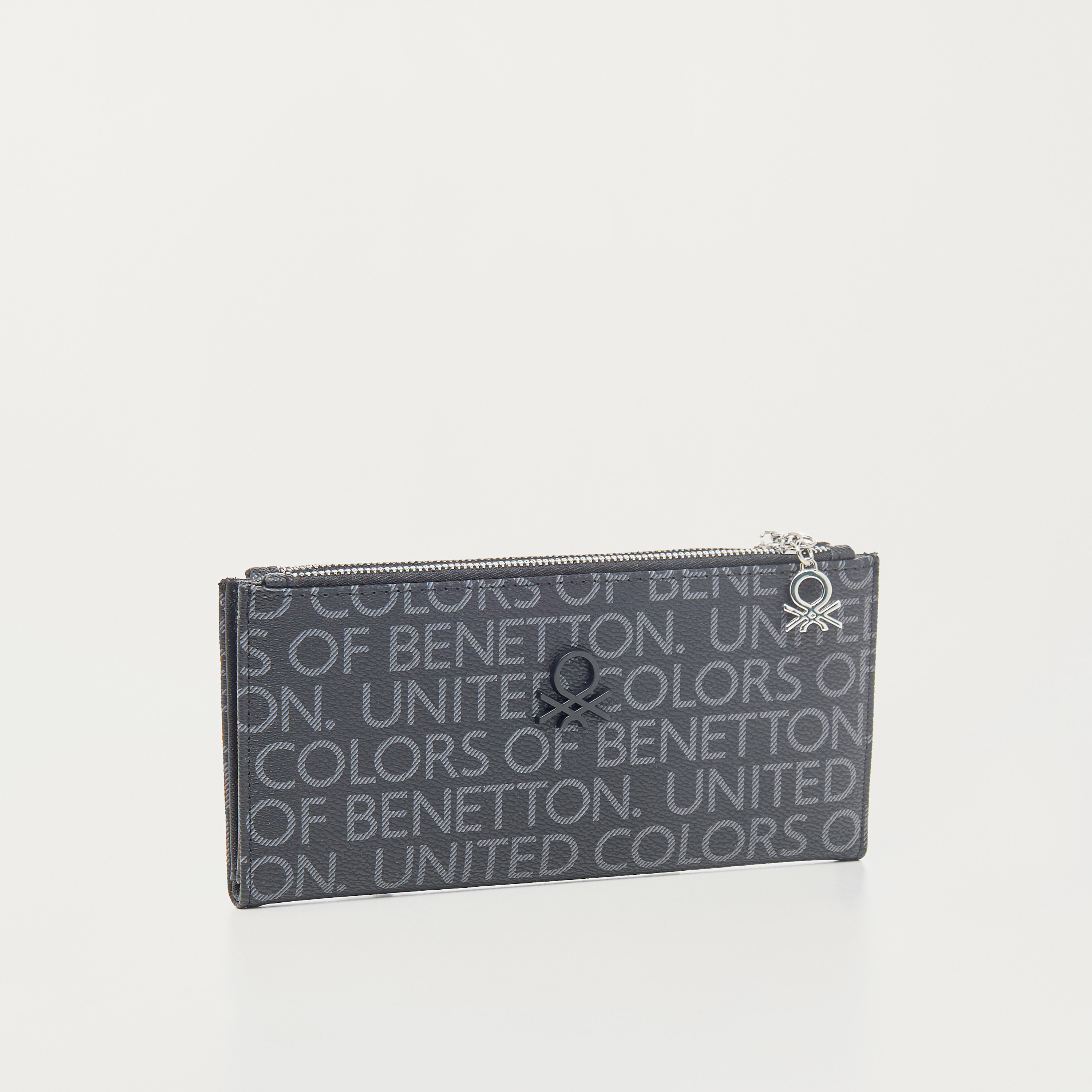 محفظة بطبعات شعار مع سحاب إغلاق من يونايتد كولورز اوف بينيتون-women-bagsandwallets-wallets-image-2