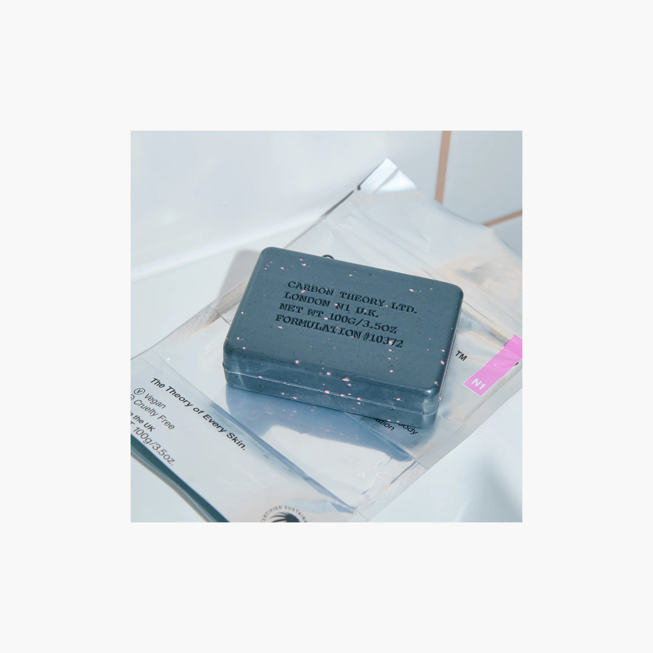 Carbon Theory Charcoal and Tea Tree Exfoliating Body Bar -  100 gms-beautyandpersonalcare-bathandbody-bathandshower-soaps-image-2