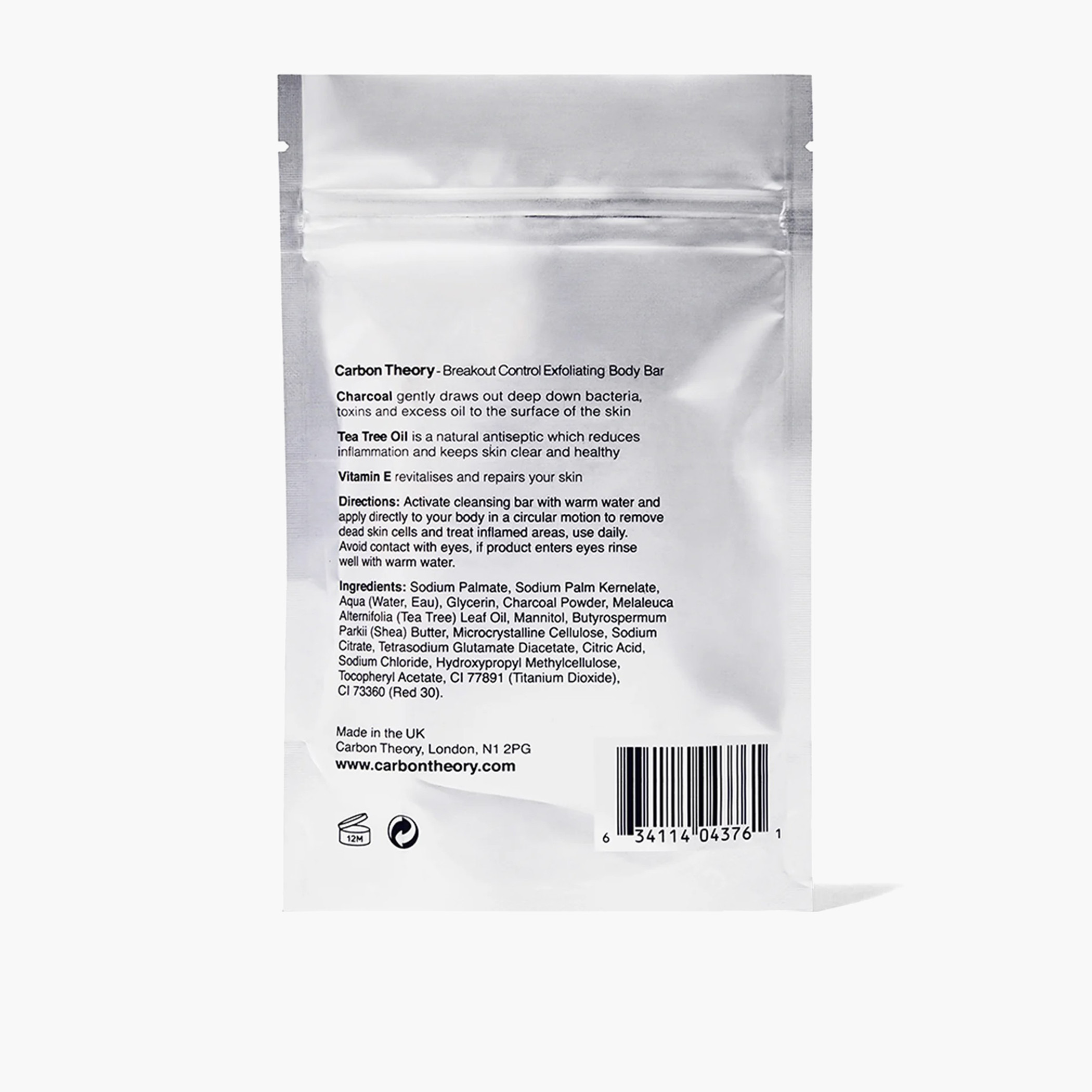 Carbon Theory Charcoal and Tea Tree Exfoliating Body Bar -  100 gms-beautyandpersonalcare-bathandbody-bathandshower-soaps-image-3