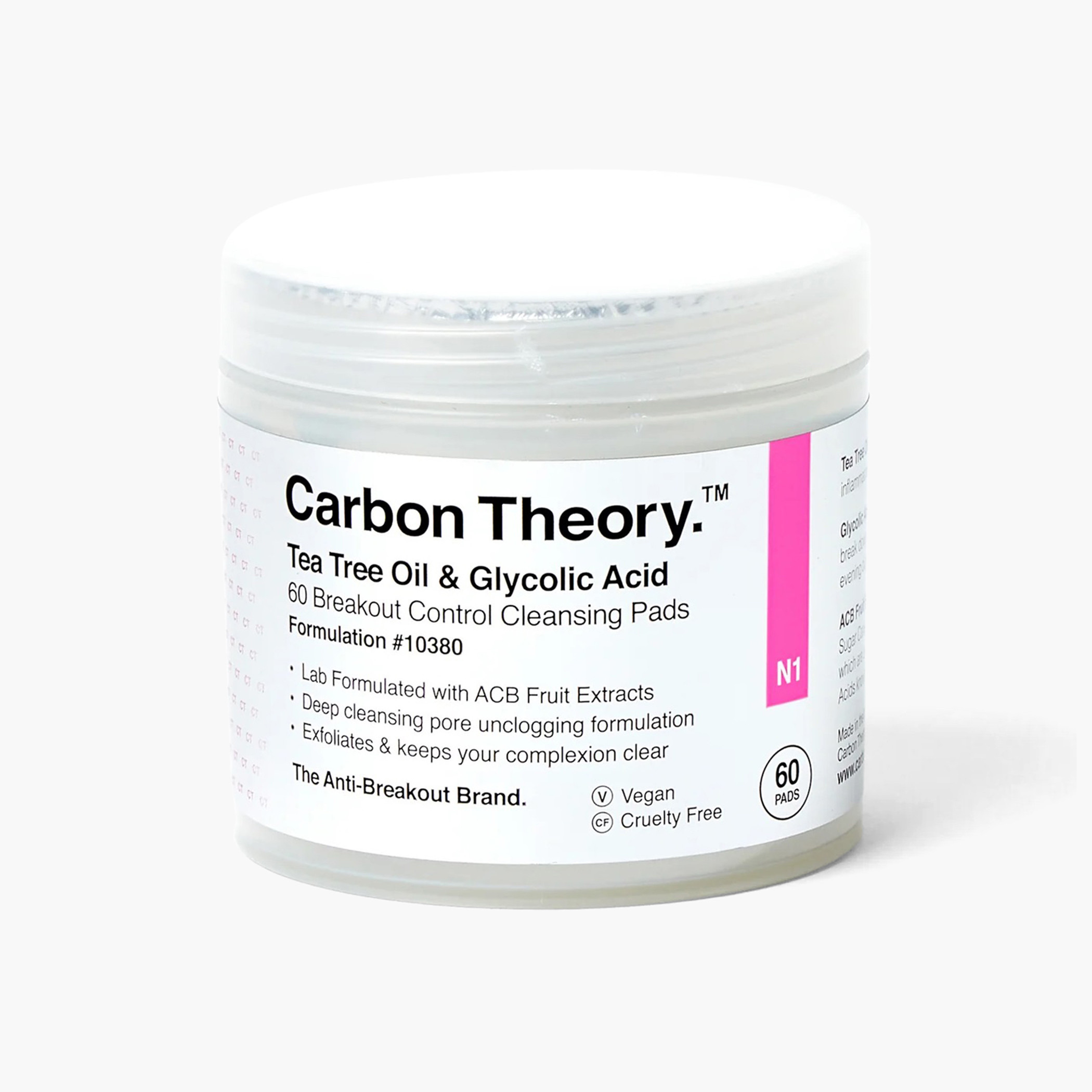 Carbon Theory Tea Tree Oil and Glycolic Acid Cleansing Pads-beautyandpersonalcare-skin-cleansers-facewashandcleansers-image-1
