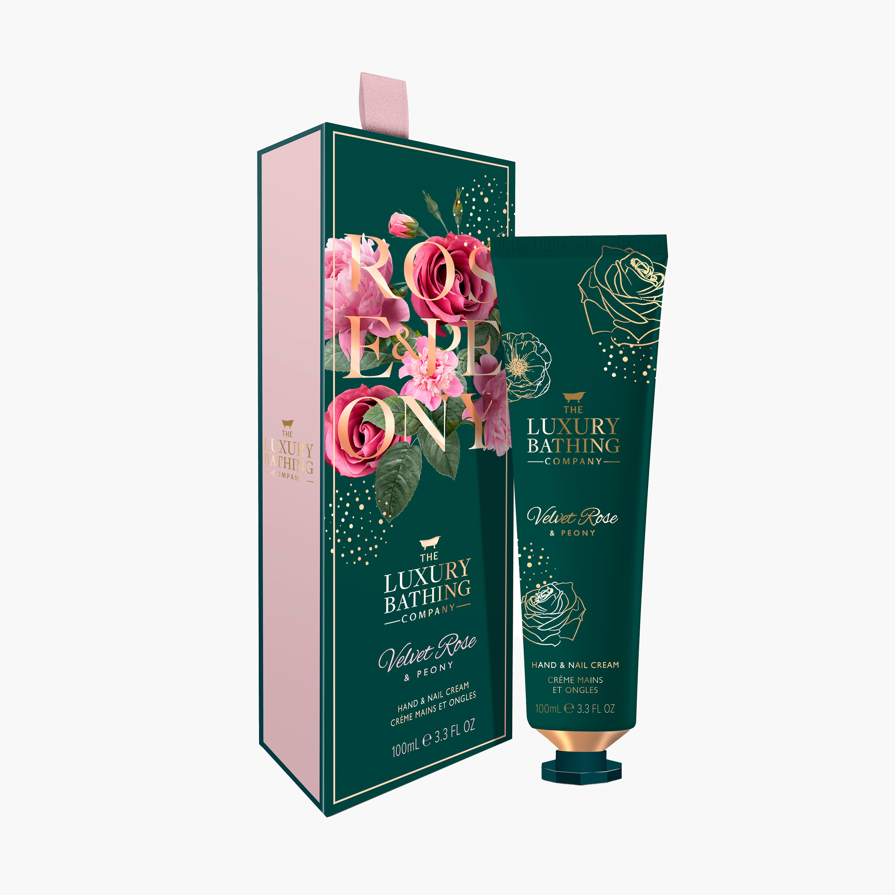 The Luxury Bathing Company Velvet Rose and Peony Hand Cream - 100 ml-beautyandpersonalcare-bathandbody-giftsets-image-1