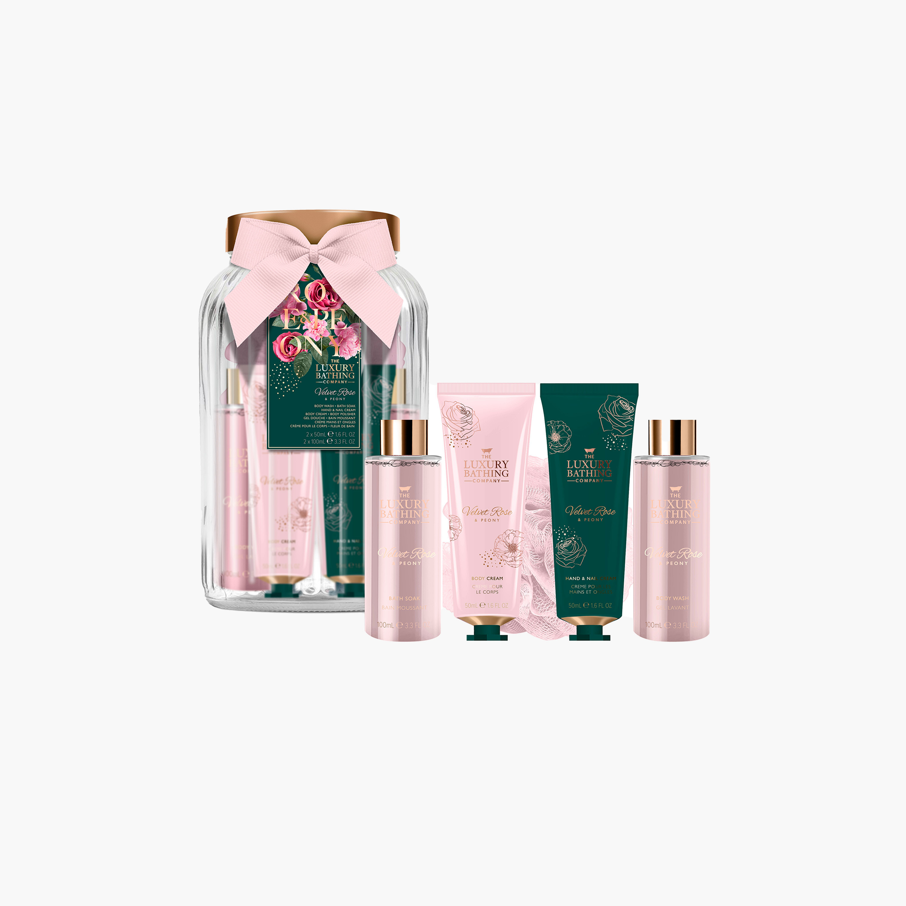 The Luxury Bathing Company 6-Piece Velvet Rose and Peony Gift Set-beautyandpersonalcare-bathandbody-giftsets-image-1