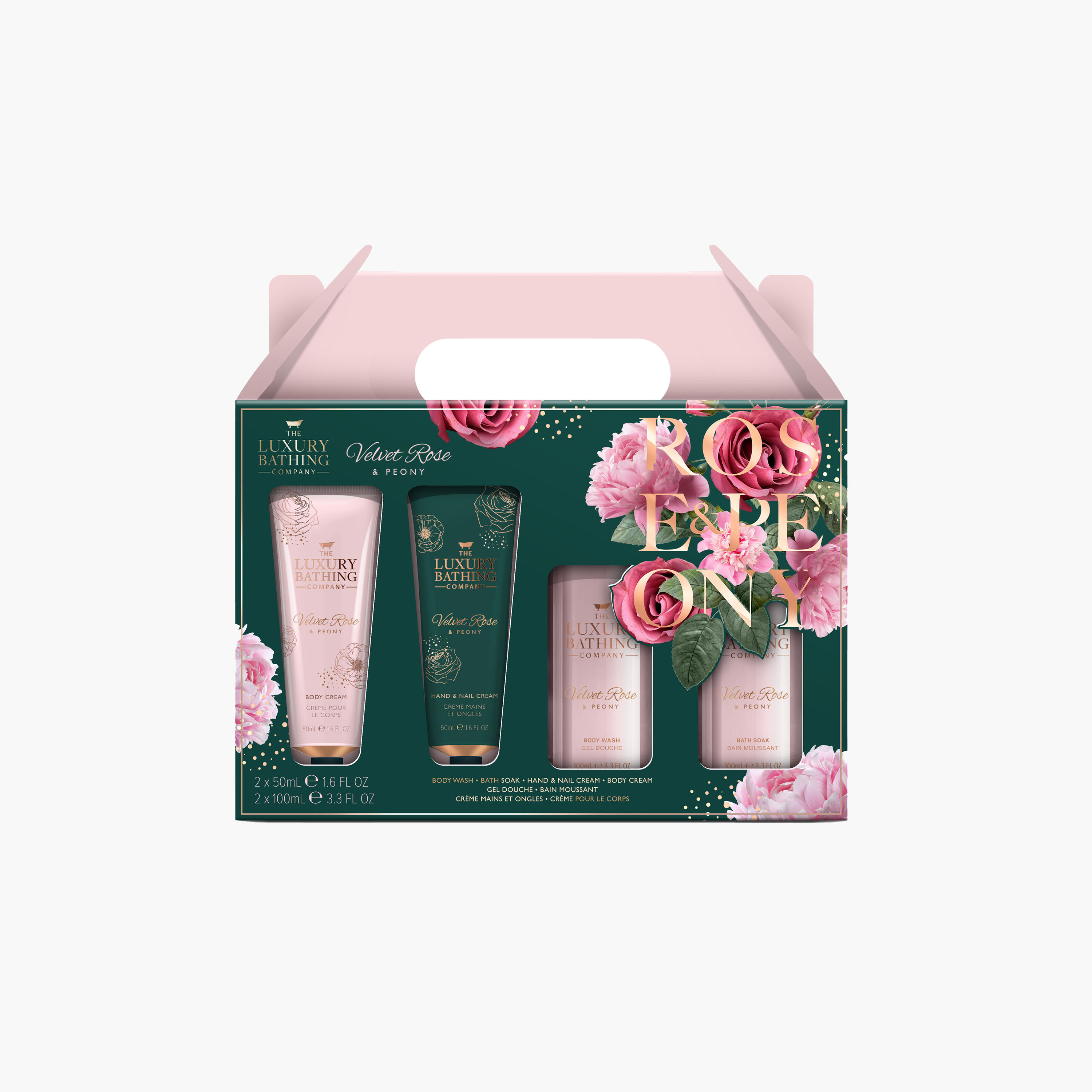 مجموعة هدايا فيلفيت روز وبيوني 4 قطع من ذا لكجري بيثينج كومباني-beautyandpersonalcare-bathandbody-giftsets-image-1
