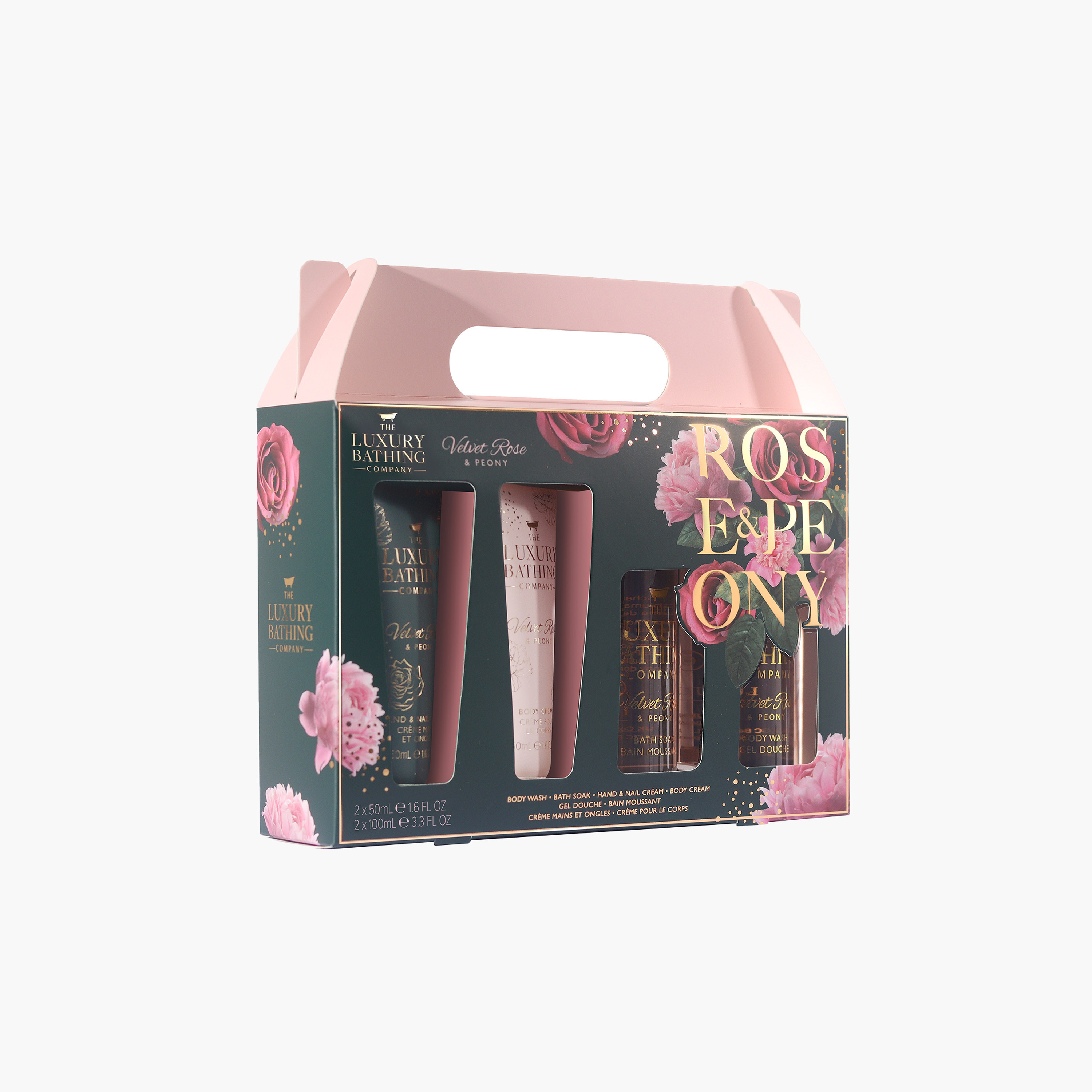 مجموعة هدايا فيلفيت روز وبيوني 4 قطع من ذا لكجري بيثينج كومباني-beautyandpersonalcare-bathandbody-giftsets-image-2