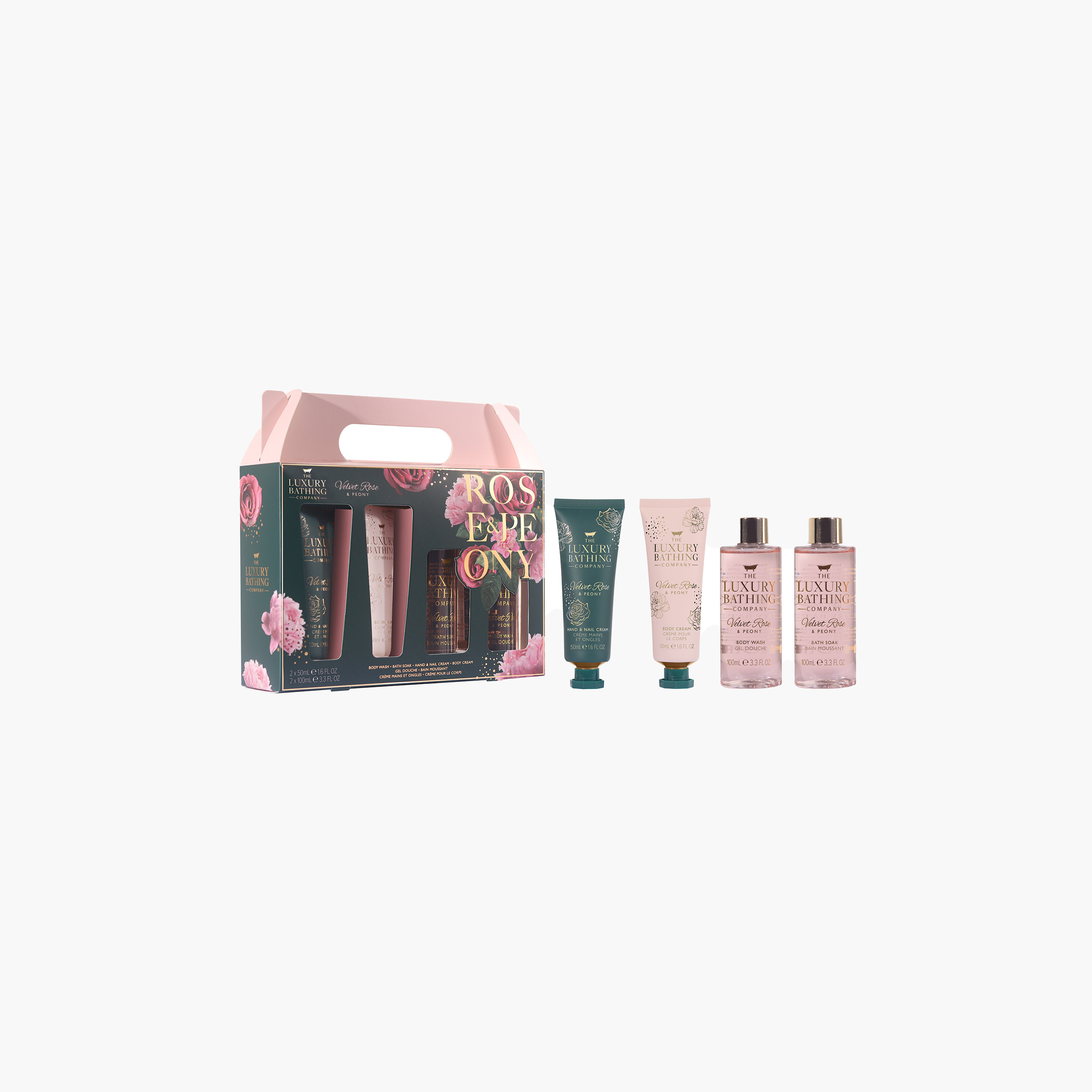 مجموعة هدايا فيلفيت روز وبيوني 4 قطع من ذا لكجري بيثينج كومباني-beautyandpersonalcare-bathandbody-giftsets-image-3