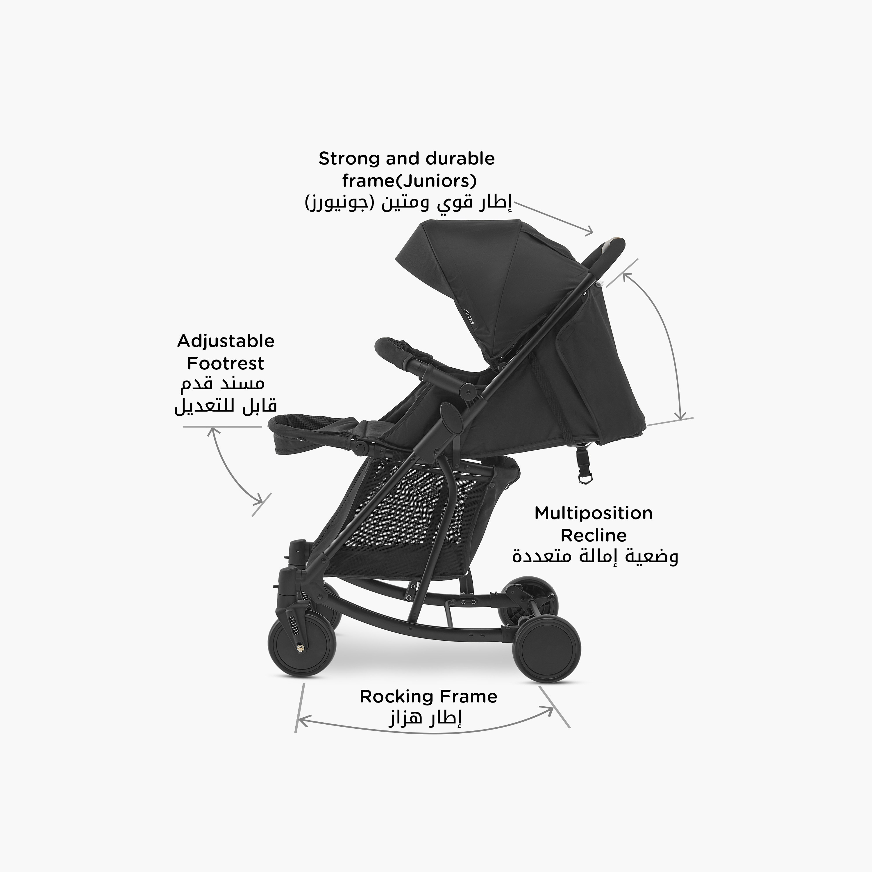 Juniors Eaton with Push Button Folding System, Metal Frame and Wheel Lock-baby-gear-strollersandprams-strollers-image-3