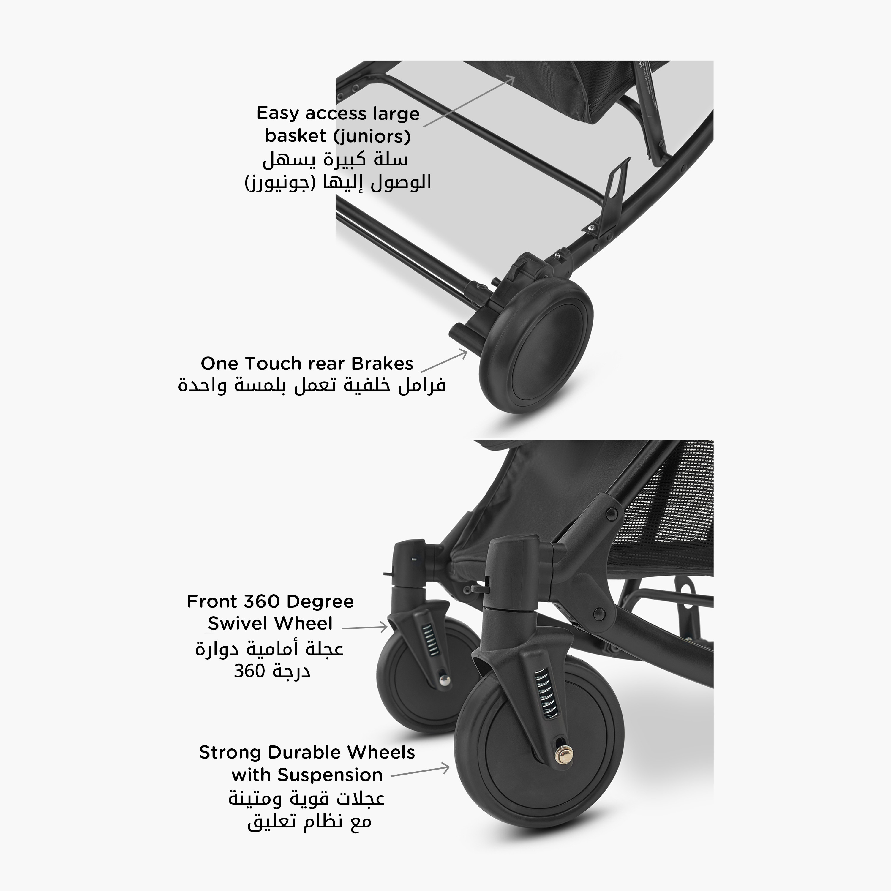 Juniors Eaton with Push Button Folding System, Metal Frame and Wheel Lock-baby-gear-strollersandprams-strollers-image-9