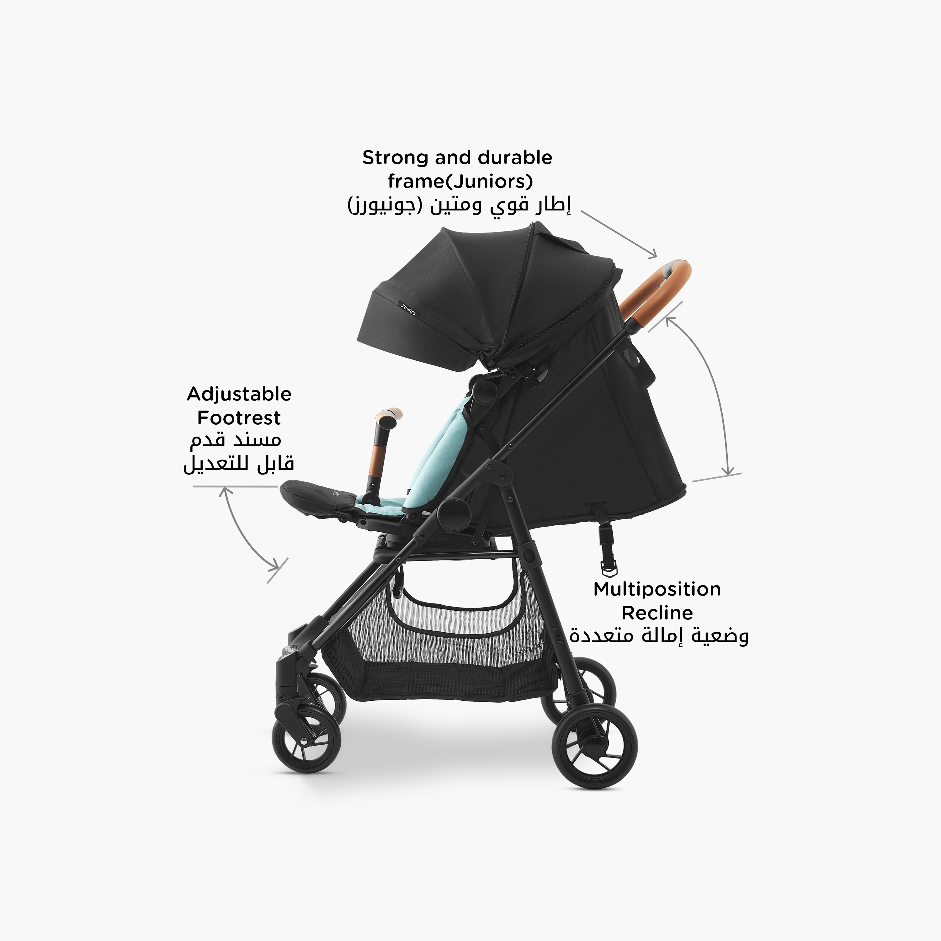 Juniors Mason with Push Button Folding System, Metal Frame and Wheel Lock-baby-gear-strollersandprams-strollers-image-4