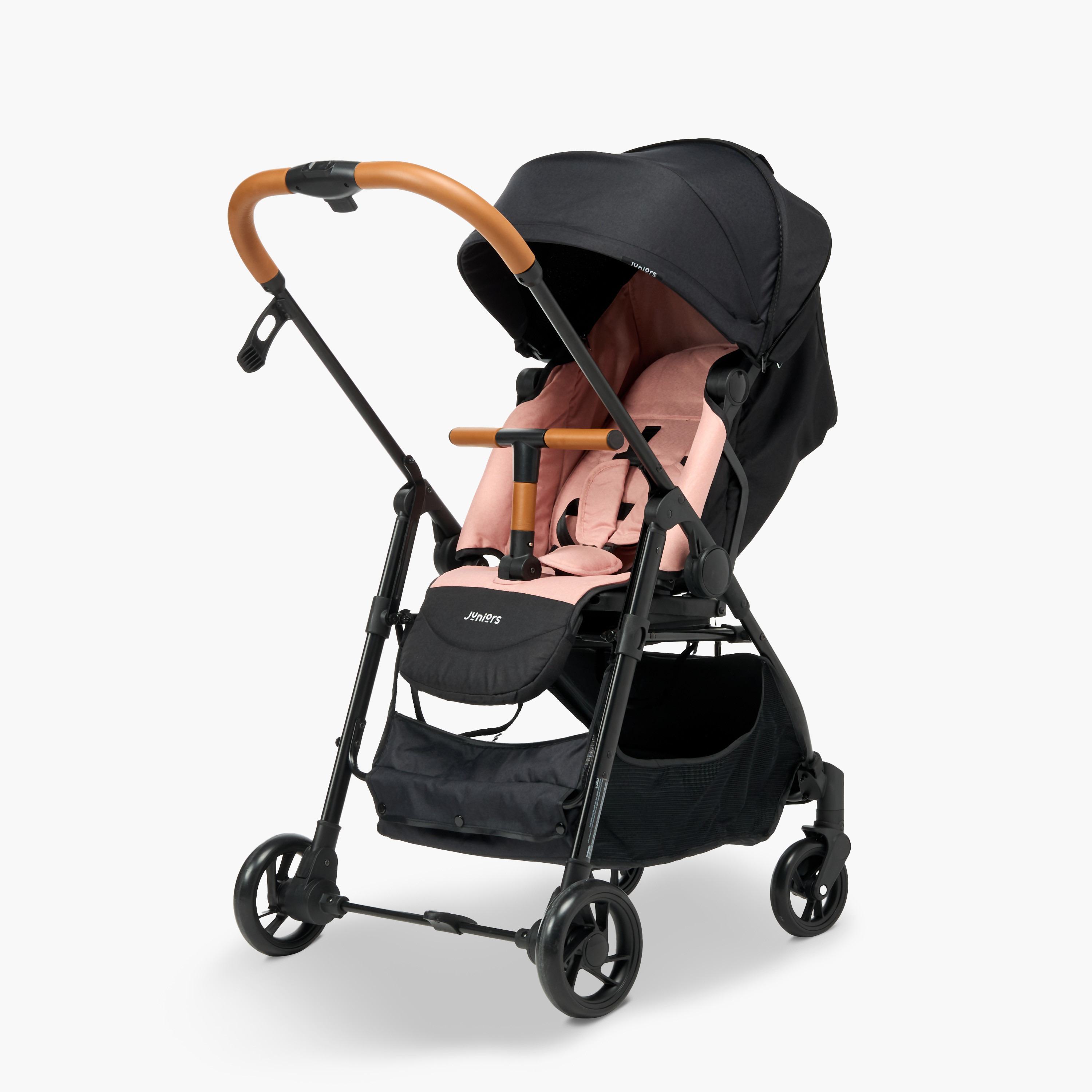 عربة أطفال ماسون بنظام طي بزر ضغط وإطار معدني وقفل للعجلات من جونيورز-baby-gear-strollersandprams-strollers-image-2