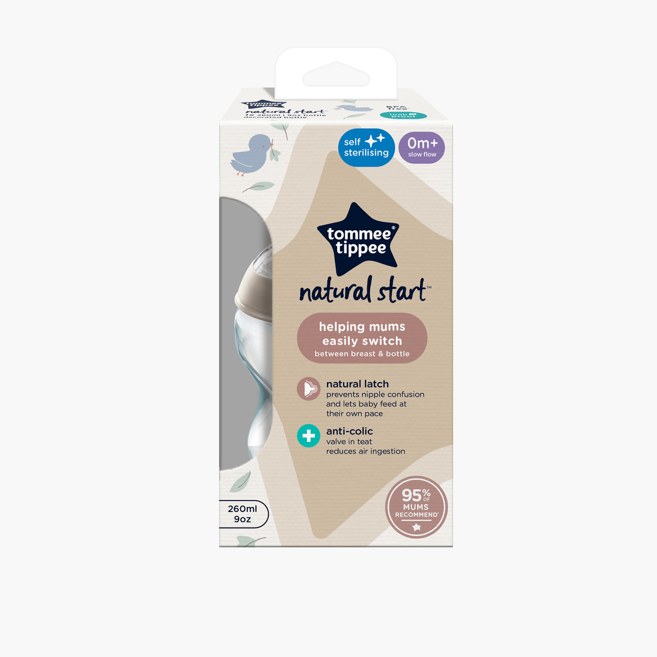Tommee Tippee Anti-Colic Baby Feeding Bottle - 260 ml-baby-feeding-feedingbottles-bottlesandteats-image-2