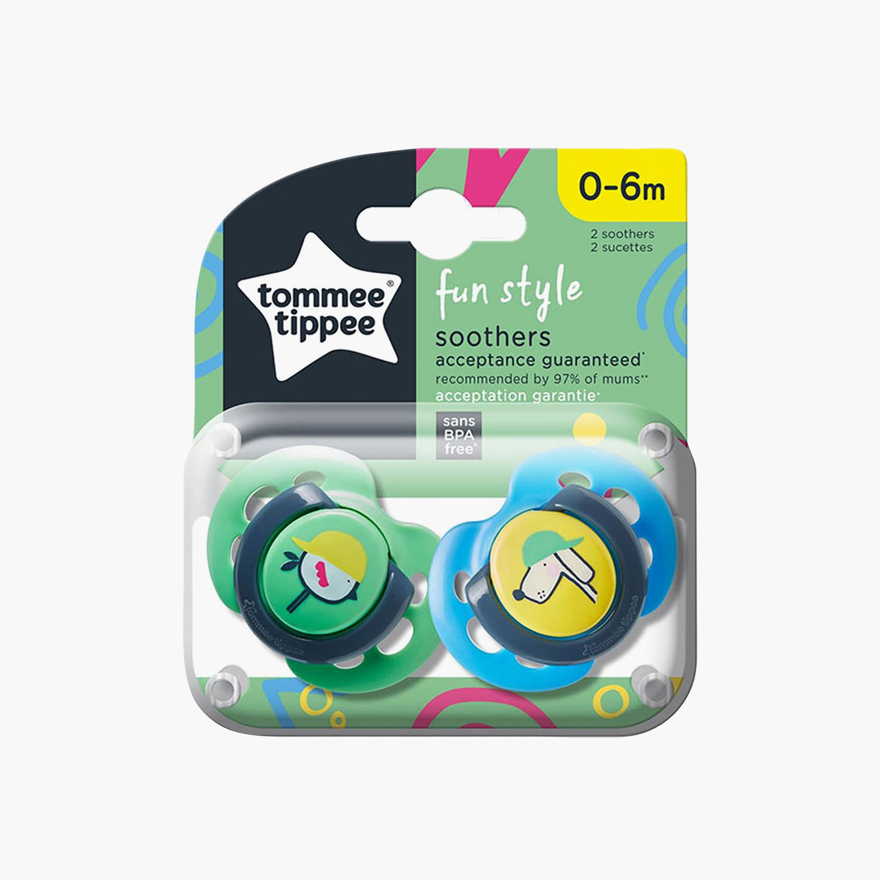Pack of 2 Tommee Tippee Baby Pacifier with Print, 0-6 months-baby-feeding-pacifiers-image-3