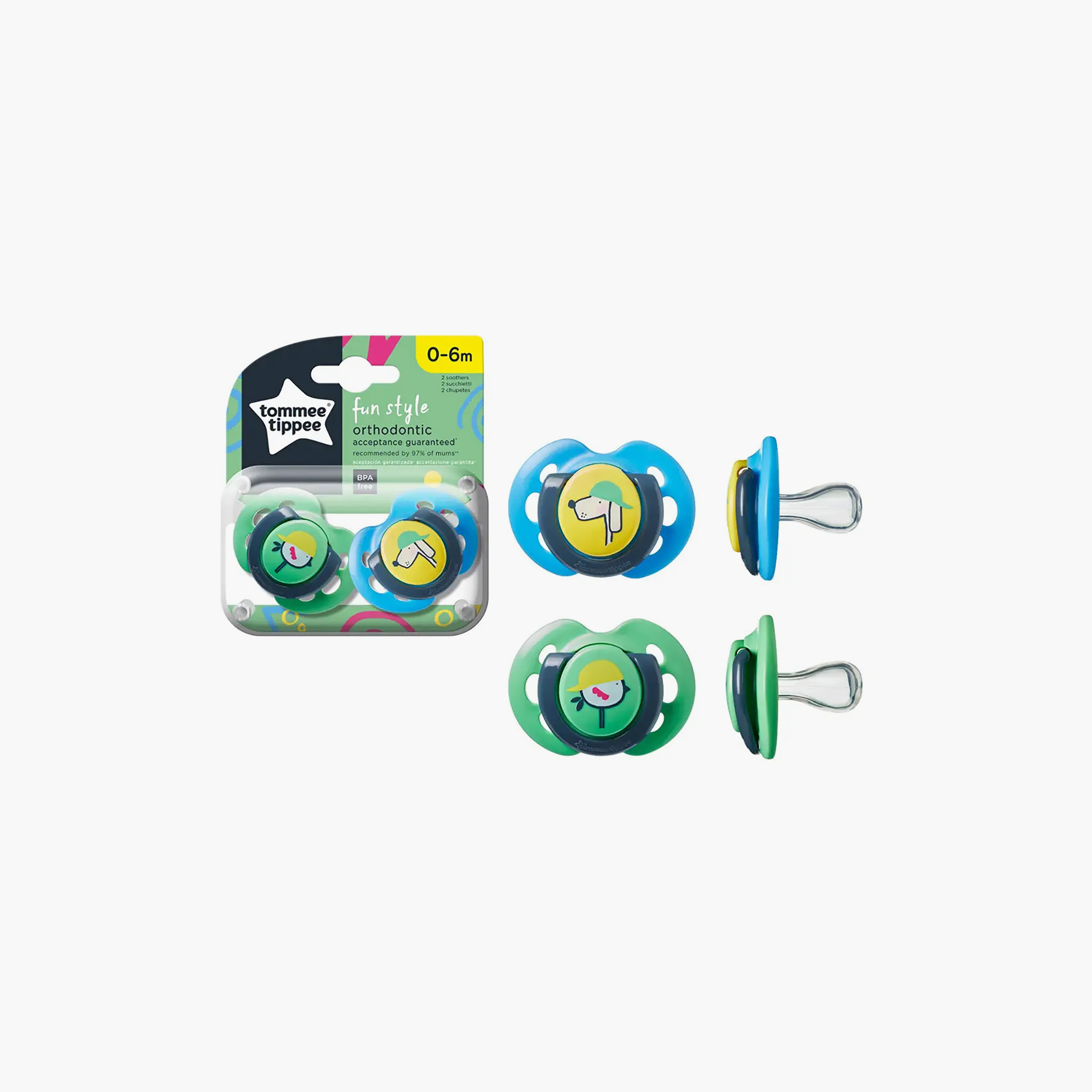 Pack of 2 Tommee Tippee Baby Pacifier with Print, 0-6 months-baby-feeding-pacifiers-image-3