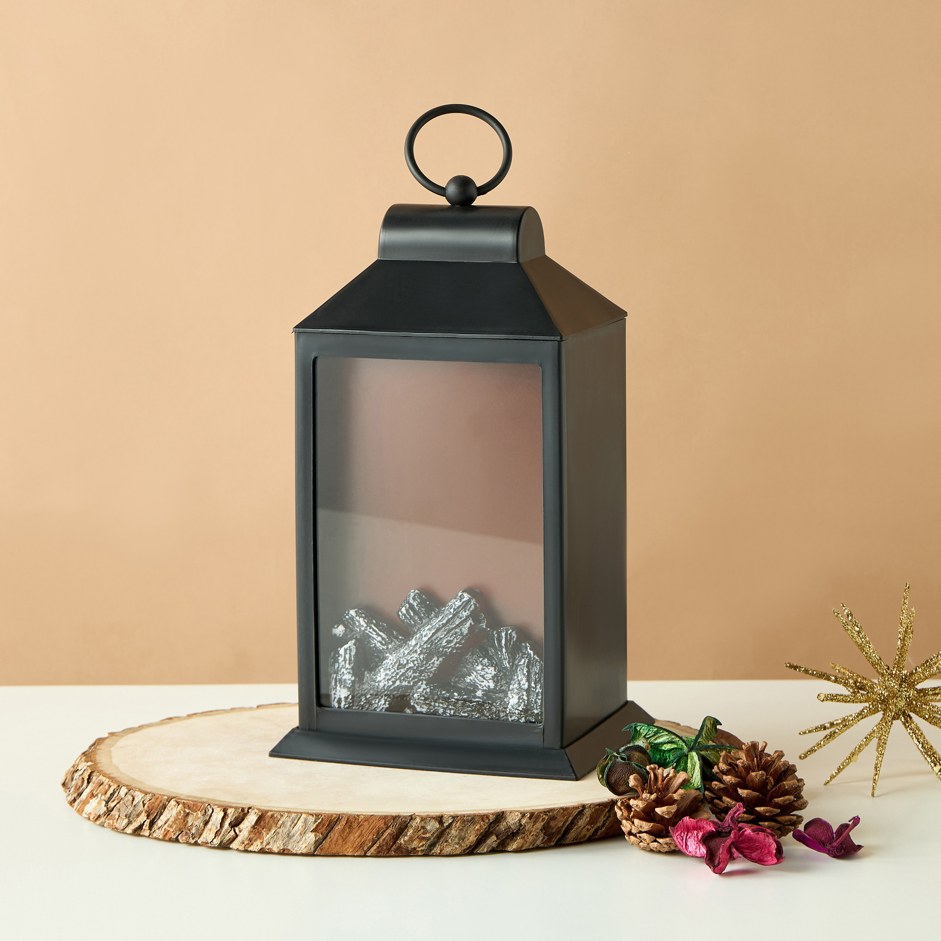 Flameless Portable LED Fire Flame Lantern with USB - 27 cms-household-decor-candleholdersandlanterns-image-2