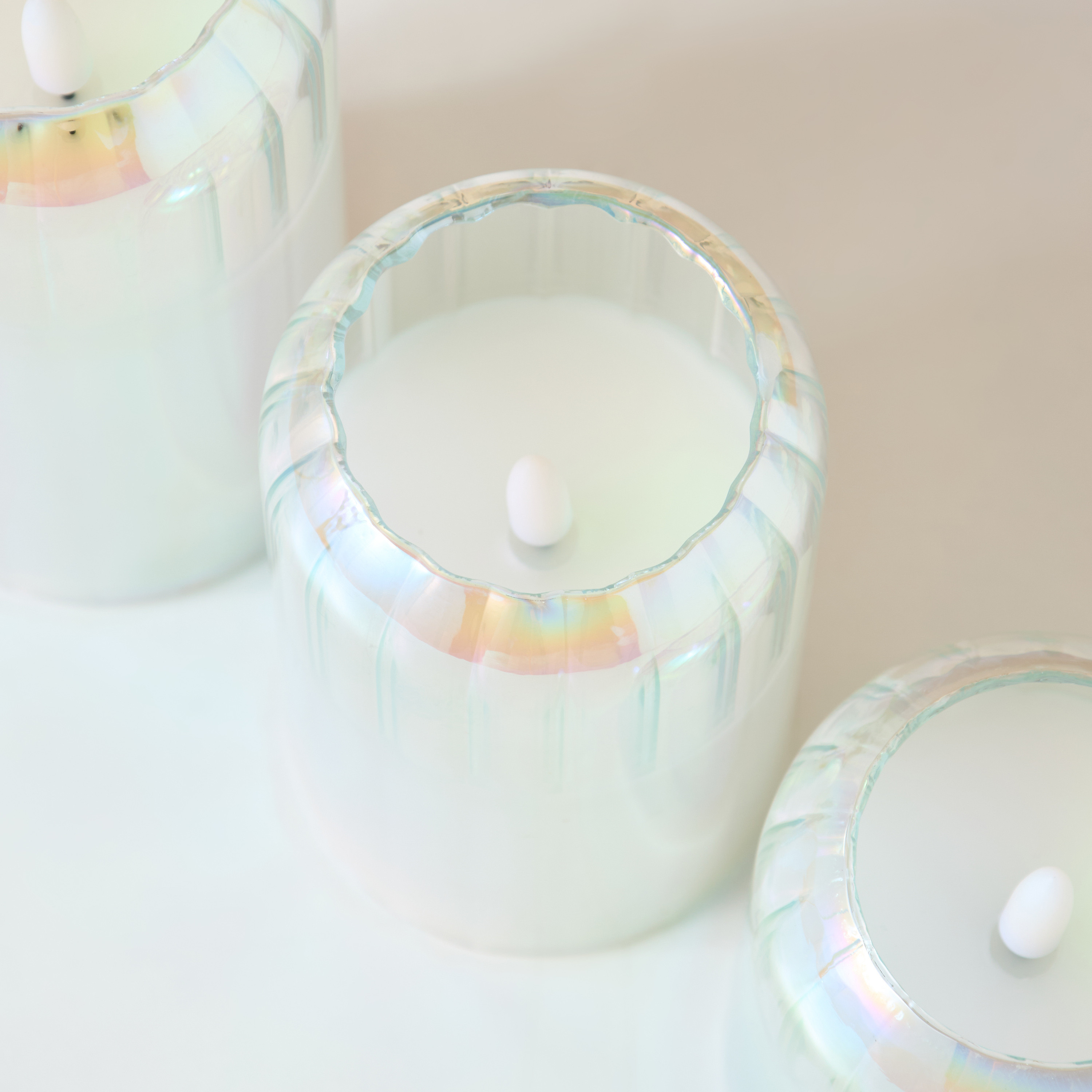 مجموعة شموع زجاج بإضاءة ليد وبدون لهب من 3 قطع - 25x9x17 سم-household-homefragrance-candles-image-3