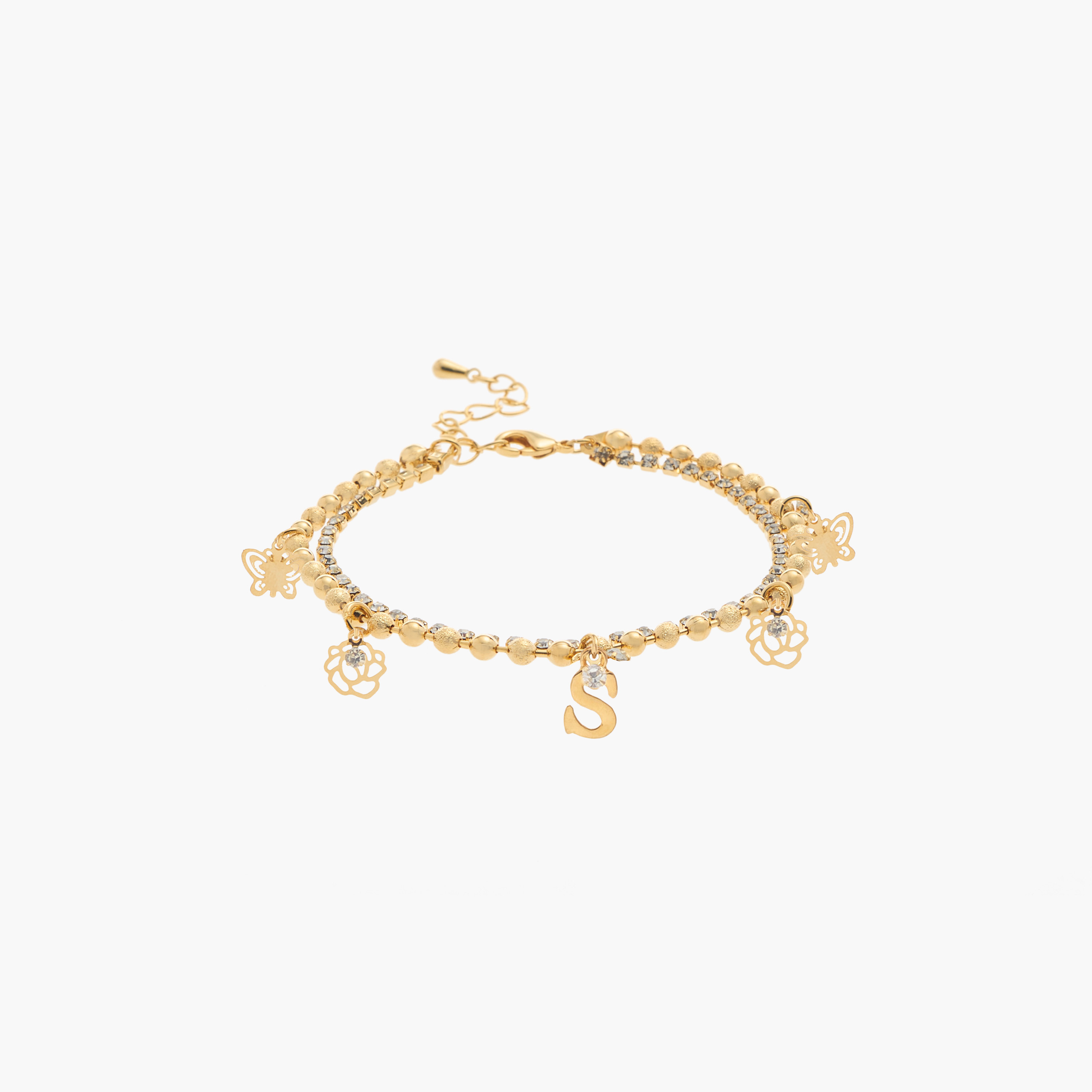 Calligraphy Charm Bracelet with Lobster Clasp Closure-women-watchesandjewellery-jewellery-banglesandbracelets-image-1